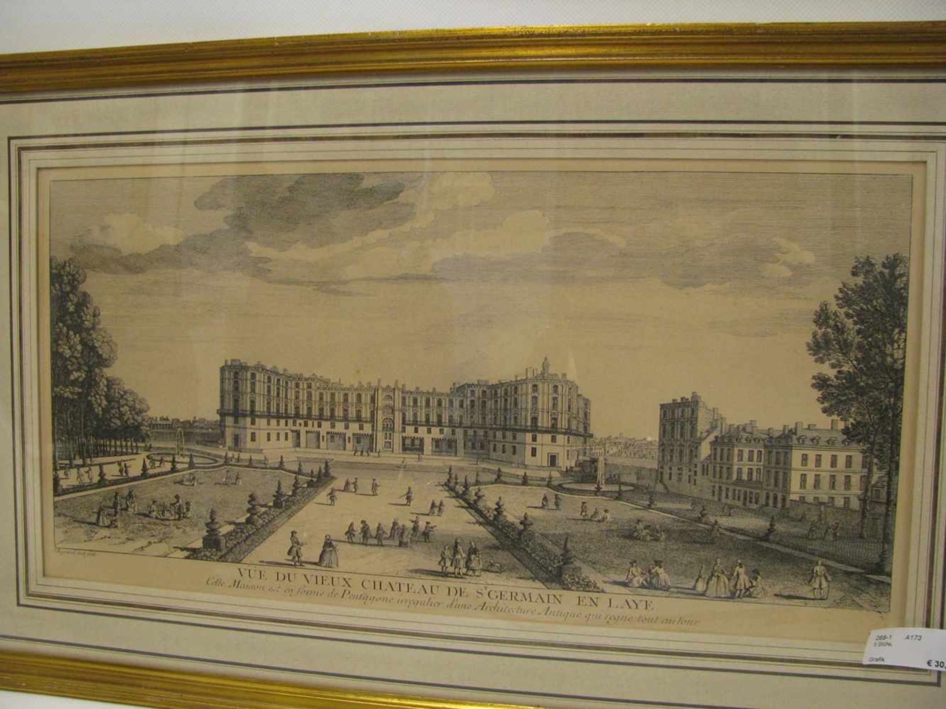 5 diverse Stiche, Frankreich, Ansichten diverser französischer Châteaux, 24,5 x 48 cm, R.<b - Bild 2 aus 3