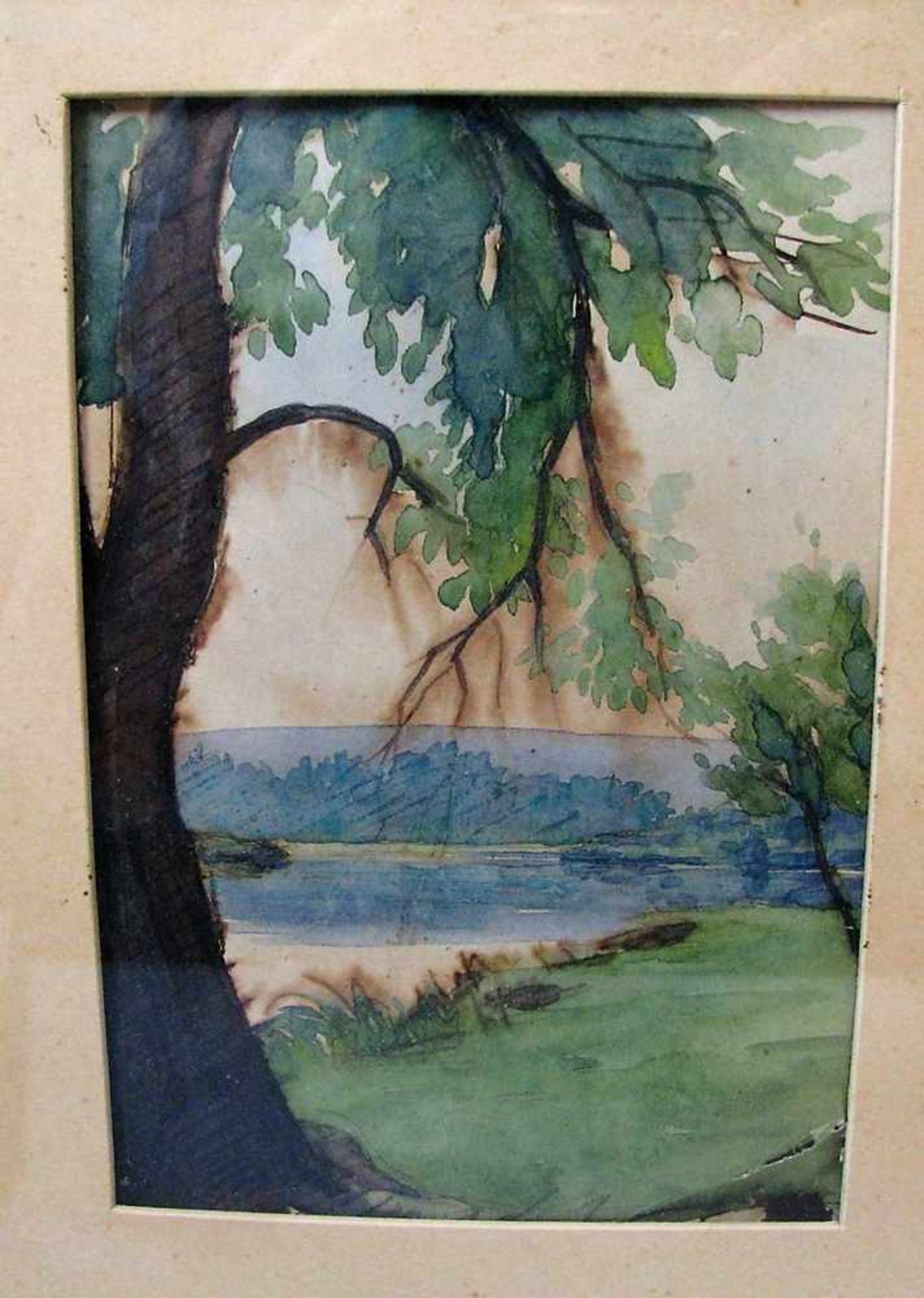 Unbekannt, 4 Landschaftsstudien, Aquarelle, 1. Hälfte 20. Jahrhundert, ca. 18 x 12,5 cm, R.< - Bild 2 aus 3