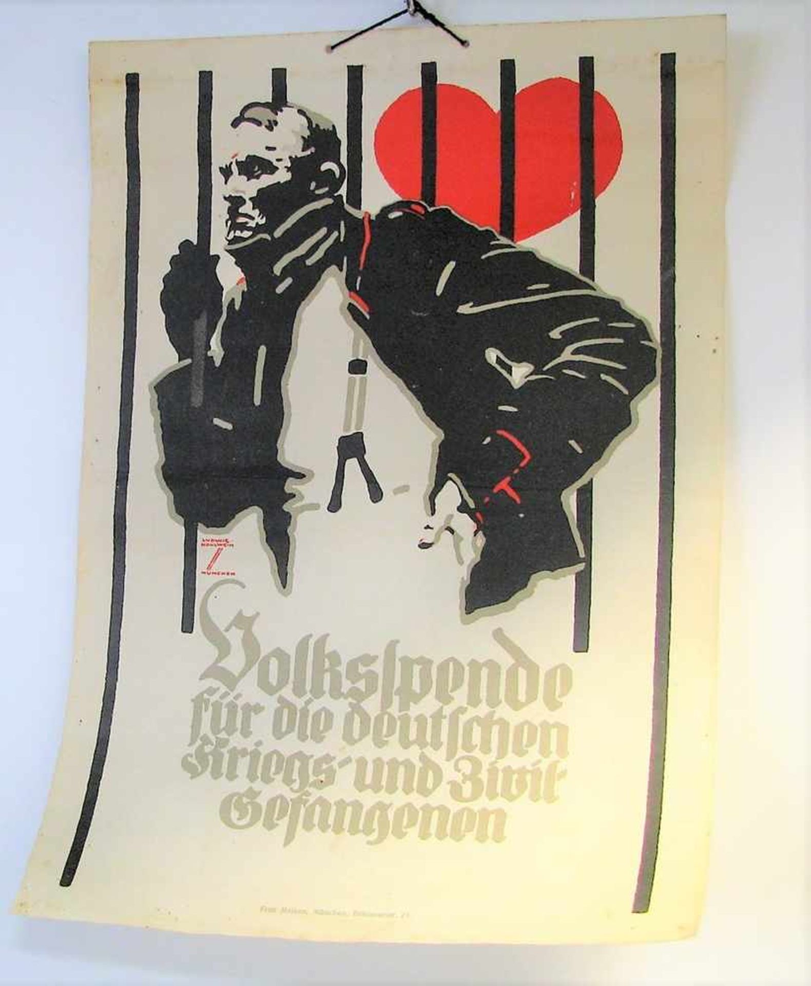 Hohlwein, Ludwig, 1874 - 1949, Wiesbaden - Berchtesgaden, Plakat "Volksspende für die deutschen