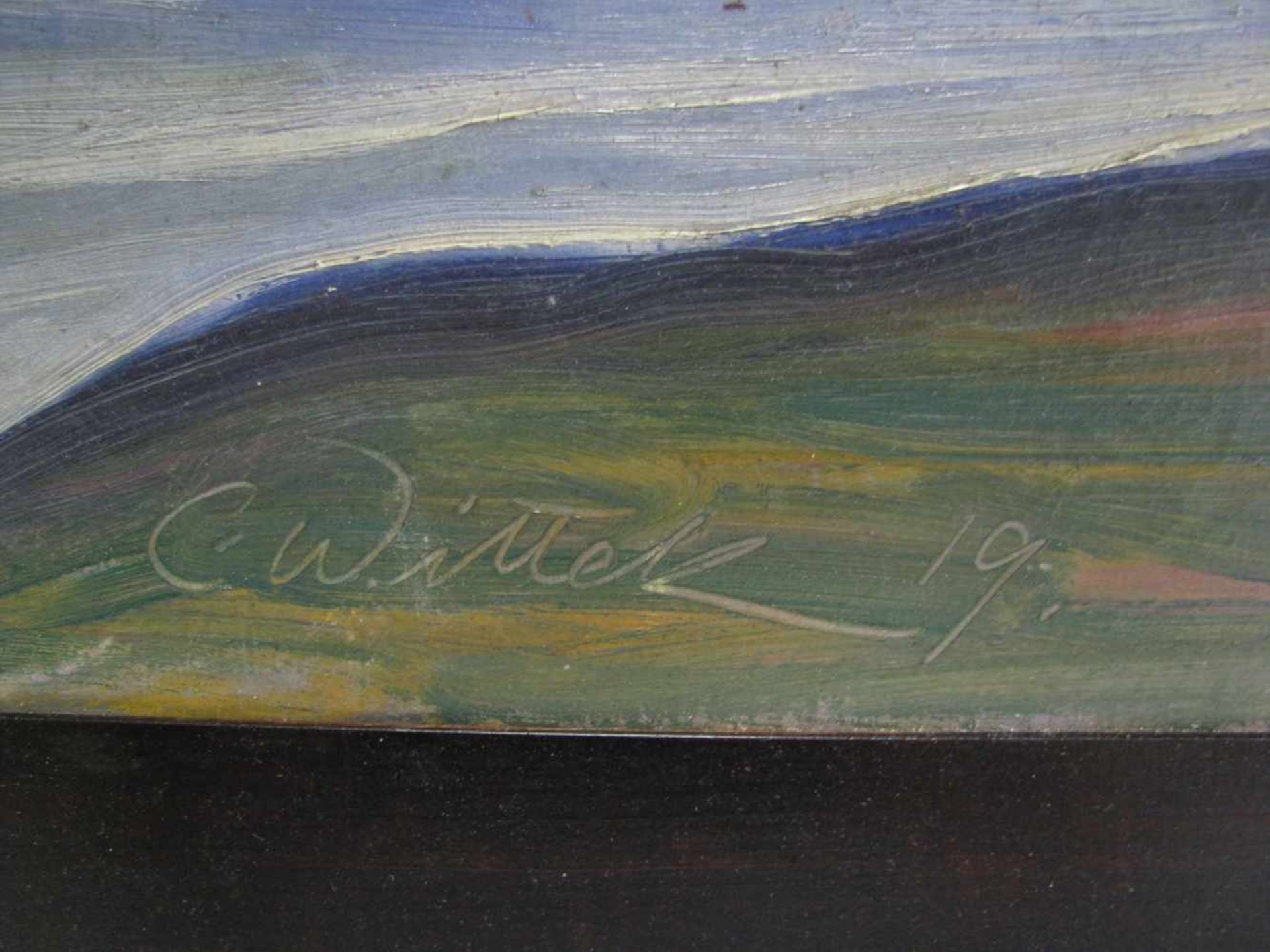 Wittek, Carl, 1893 - 1958, deutscher Kunstmaler,"Inselansicht", li.u.sign.u.dat. (19)19, Öl/ - Bild 2 aus 3
