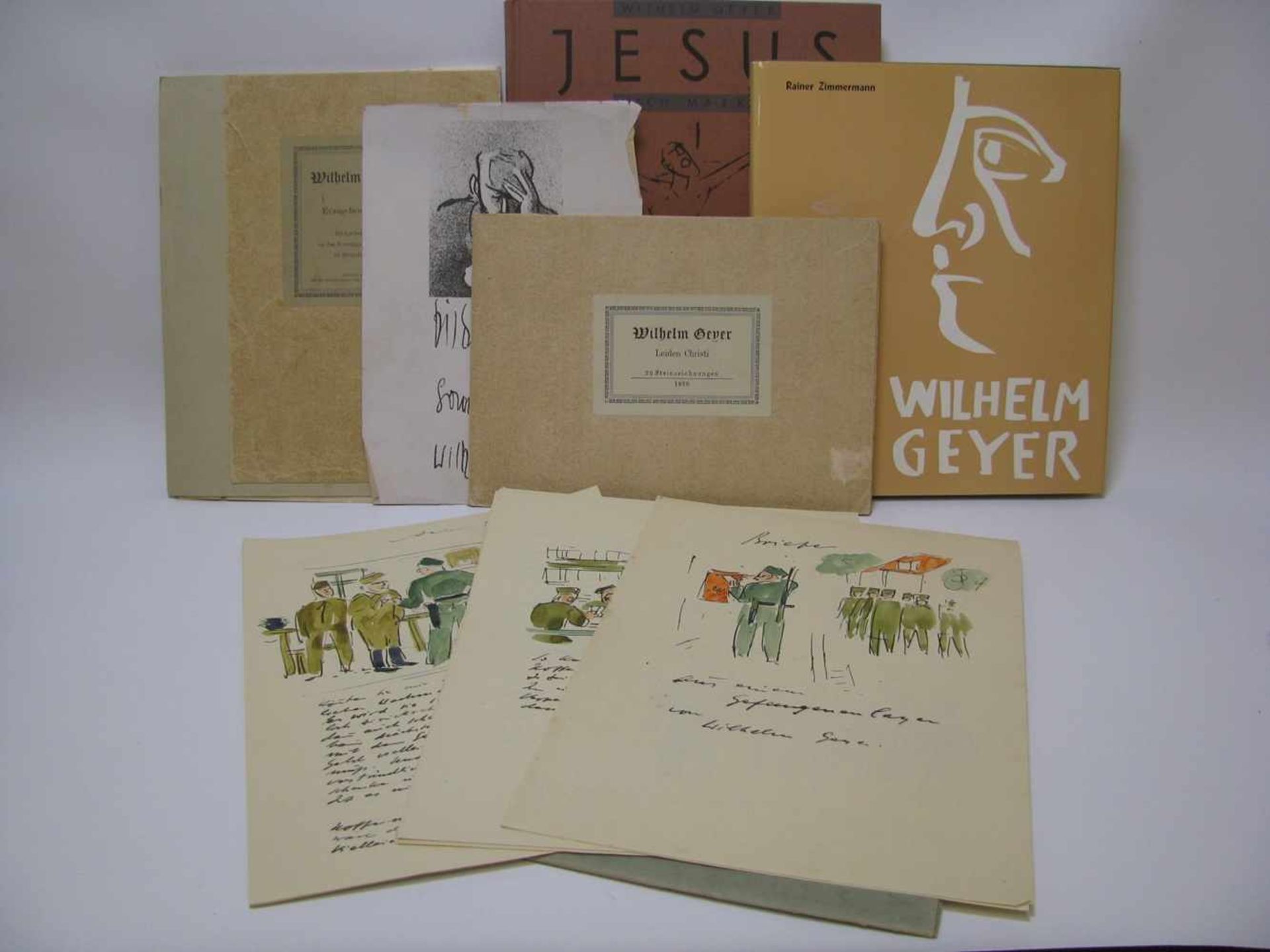 Geyer, Wilhelm, 1900 - 1968, Stuttgart - Ulm, deutscher Maler, Grafiker und Glasmaler, 3 Bände und