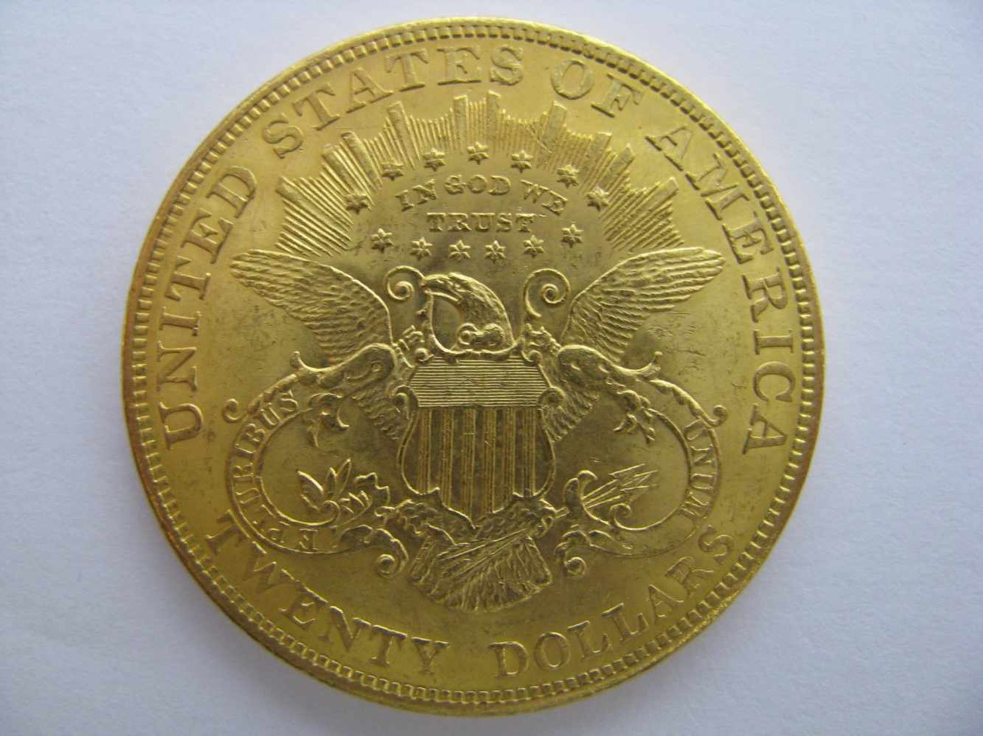 Goldmünze, USA, 20 Dollar, Liberty Head, 1904, 900er Gold, 33,4 g, d 3,4 cm. - Bild 2 aus 2