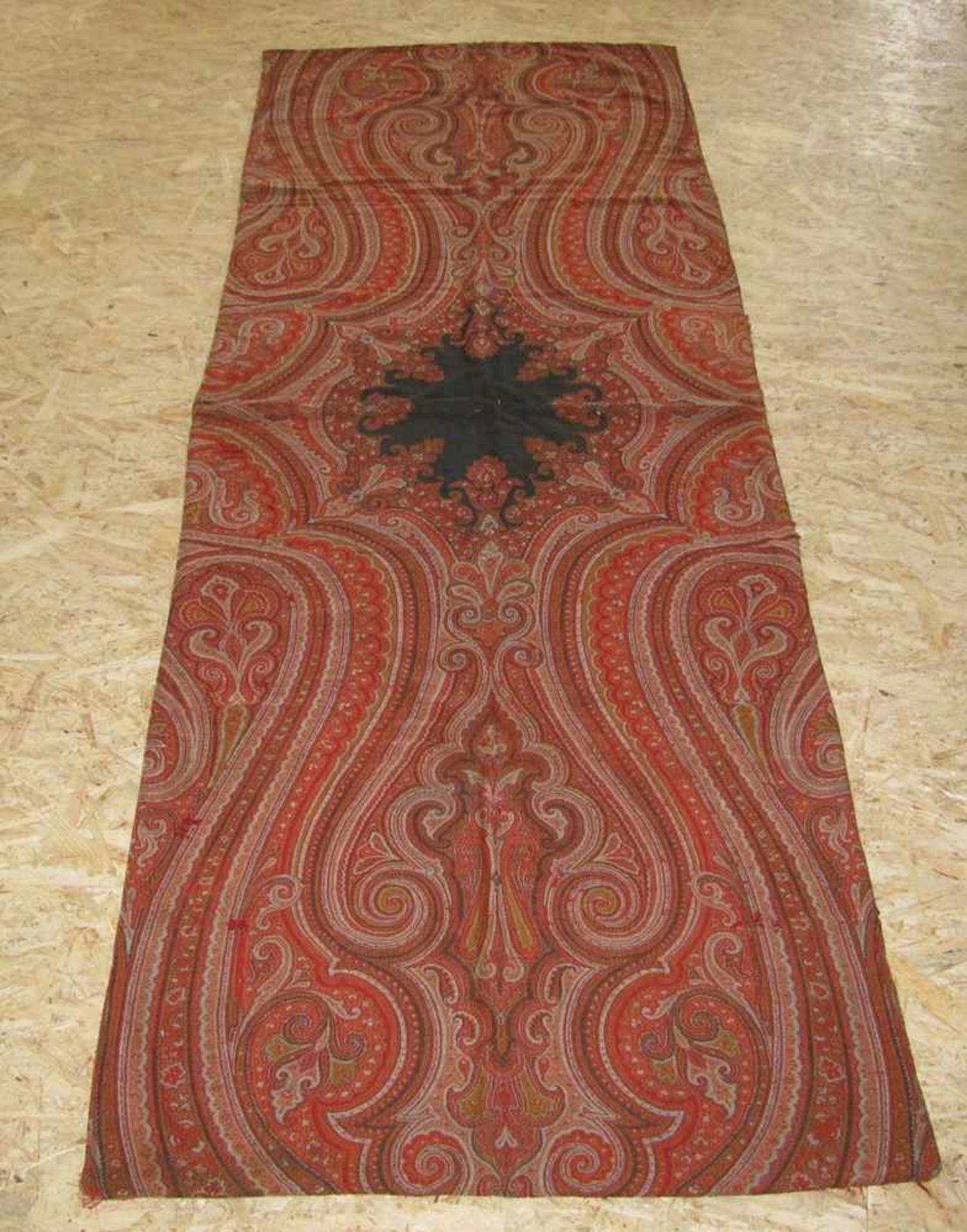 Kaschmir-Decke, Indien, um 1900, ca. 224 x 80 cm.