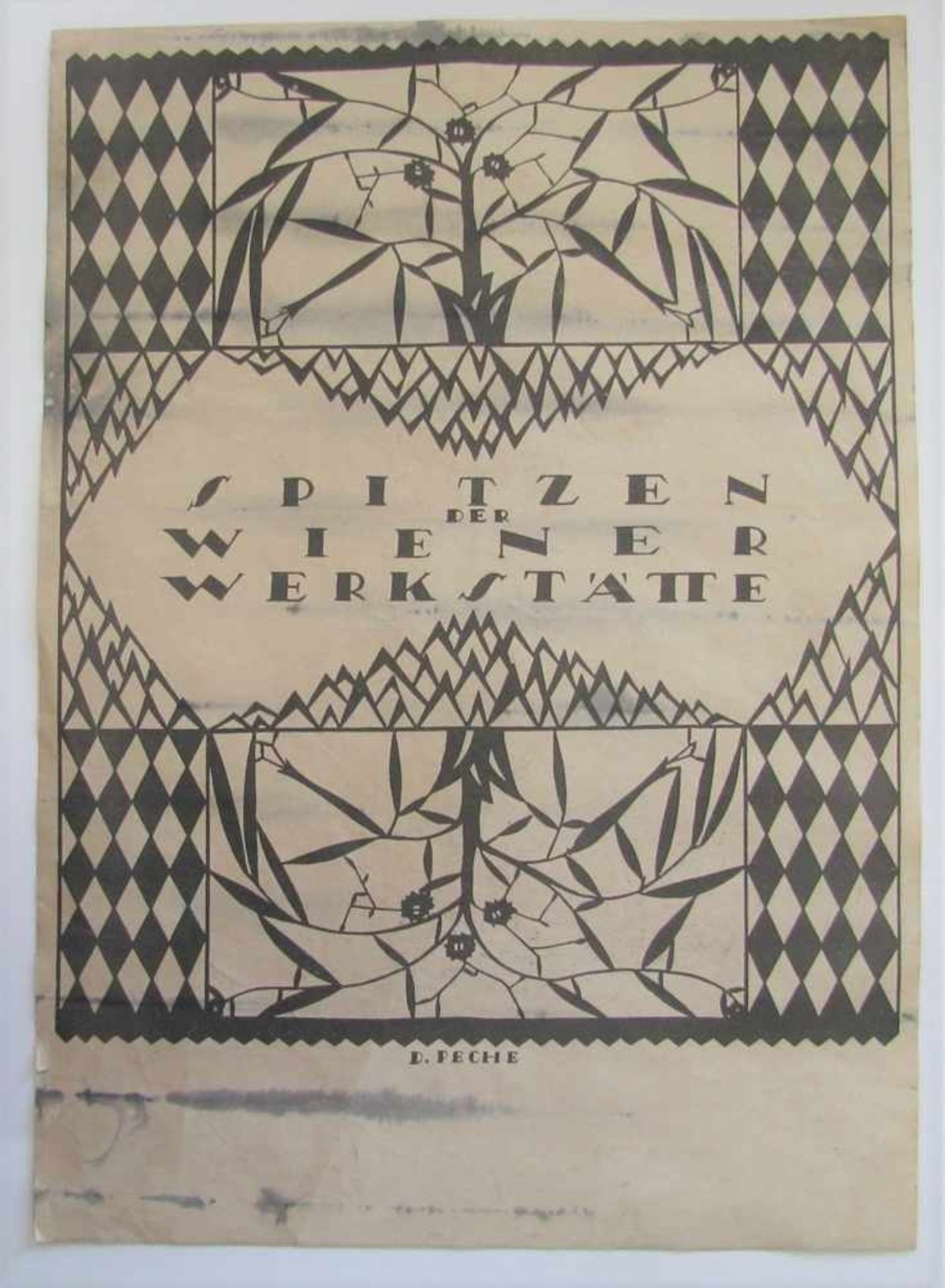 Seltenes Werbeblatt "Spitzen der Wiener Werkstätte", Wiener Werkstätte, um 1919, Entwurf Entwurf