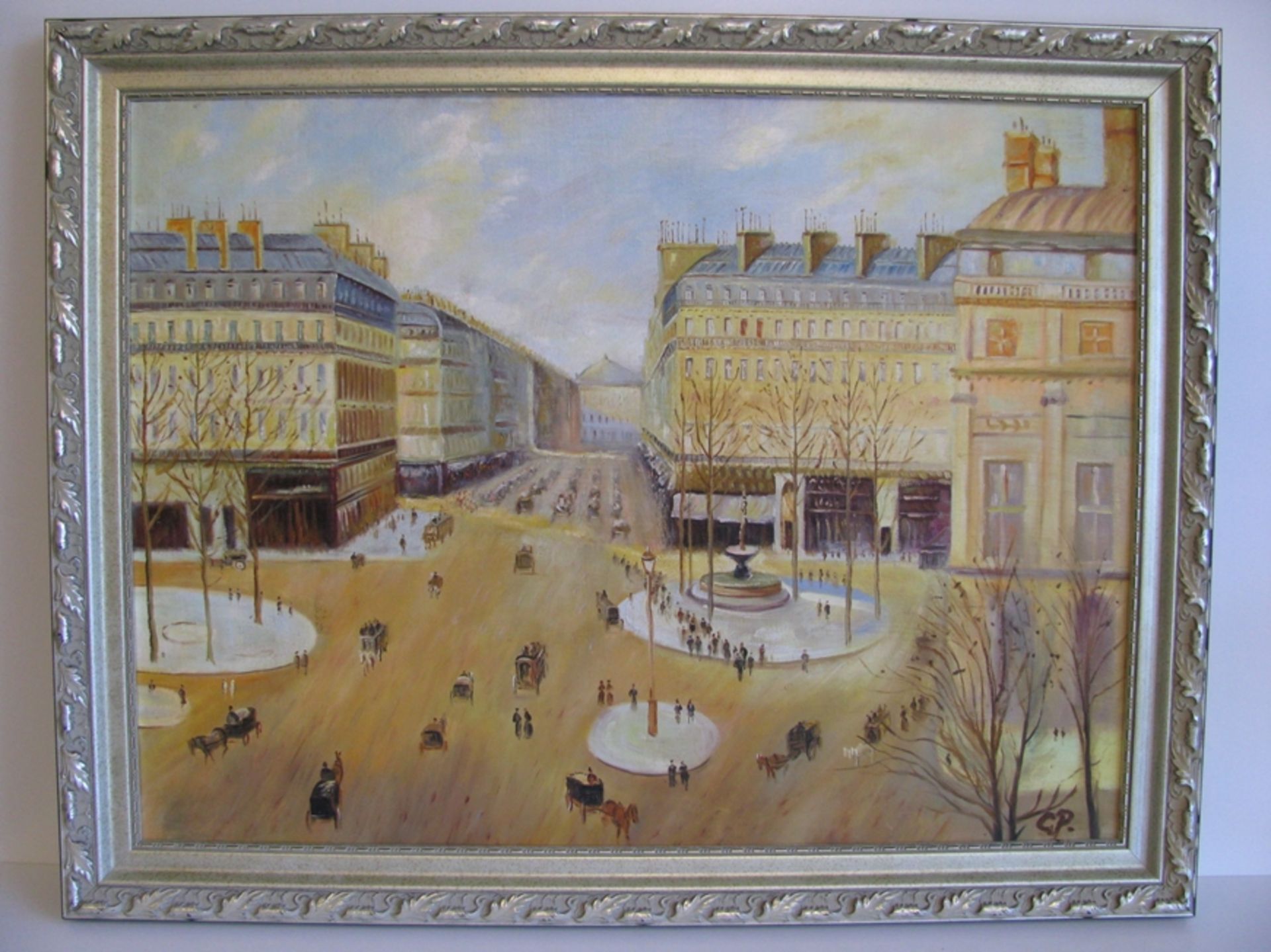 Monogrammist, C.P., "Avenue de L'Opera Paris", re.u.monogr., Öl/Leinwand, 59 x 80 cm, R.