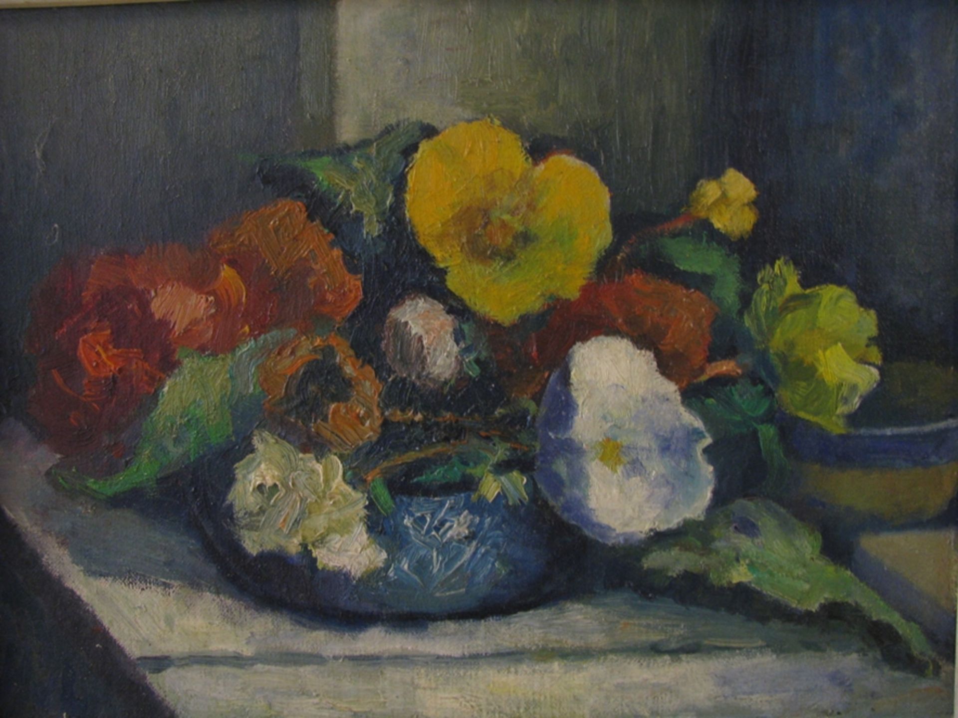 Leuven, Herman van, "Stillleben mit Blumen", verso bez., Öl/Leinwand, 30,5 x 40 cm, R.