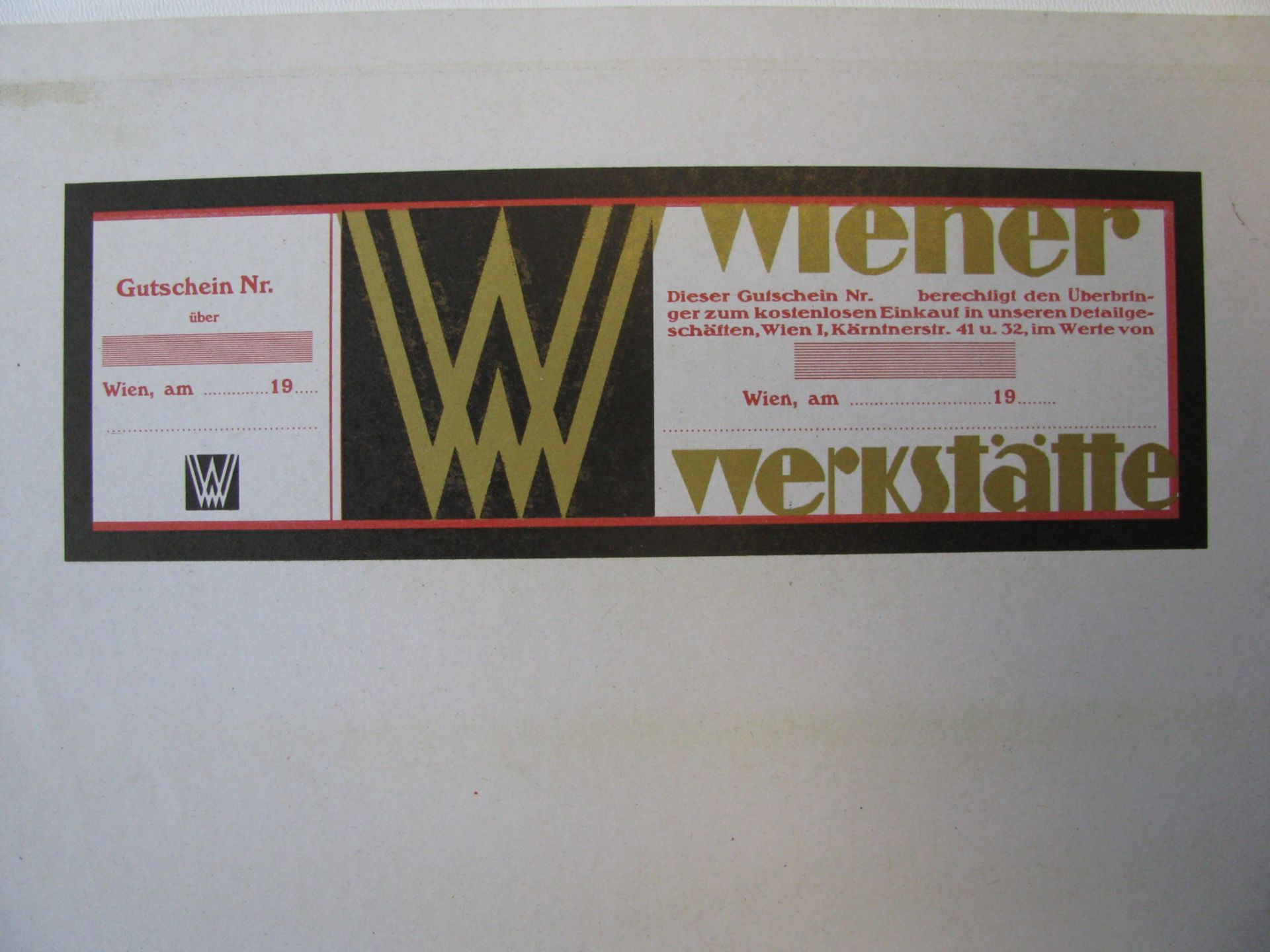 2 Probedrucke für seltenen Gutschein der Wiener Werkstätte, Entwurf von Maria Likarz-Strauss (1893 - - Image 2 of 2