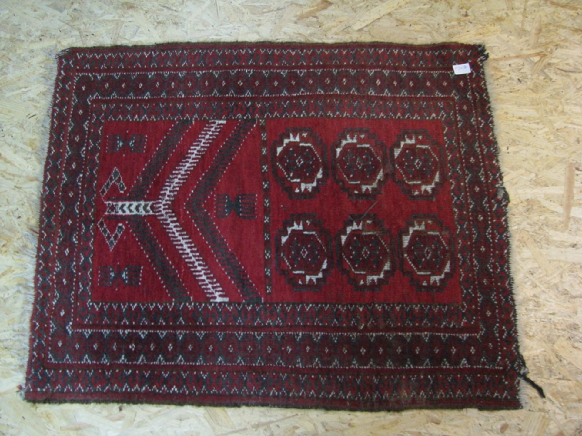 Gebetsteppich, Afghan, alt, ca. 79 x 90 cm.