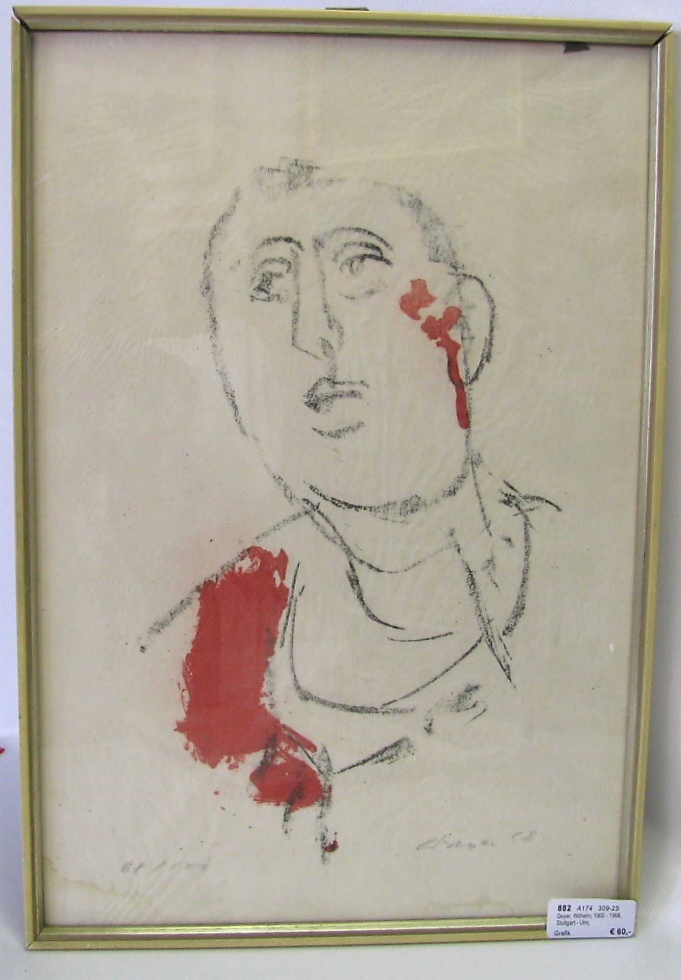 Geyer, Wilhelm, 1900 - 1968, Stuttgart - Ulm, deutscher Maler, Grafiker und Glasmaler, "Porträt",