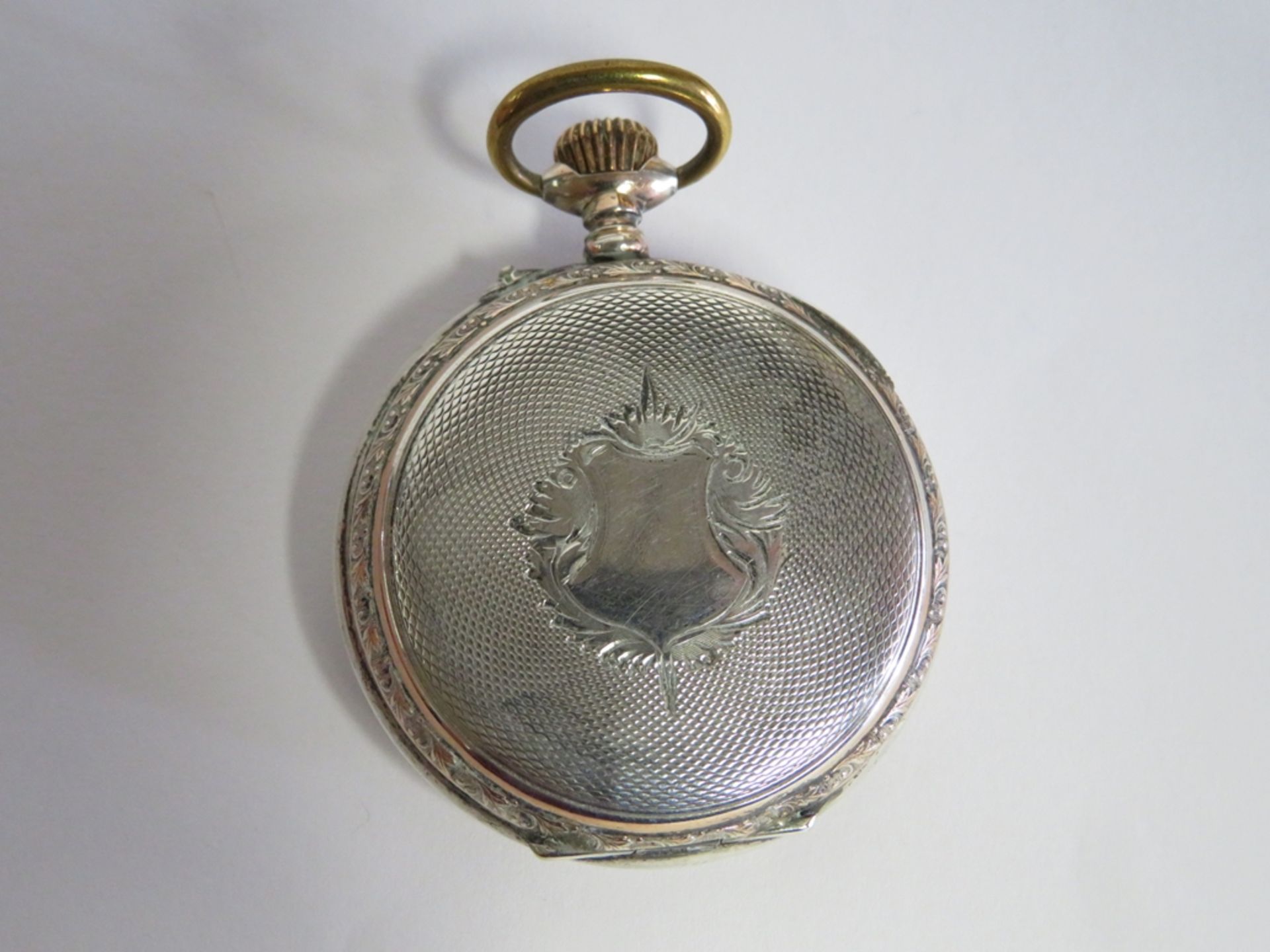 Taschenuhr, 19. Jahrhundert, Gehäuse 800er Silber, Werk läuft nicht an, d (mit Krone) 6,4 cm. - Bild 2 aus 3