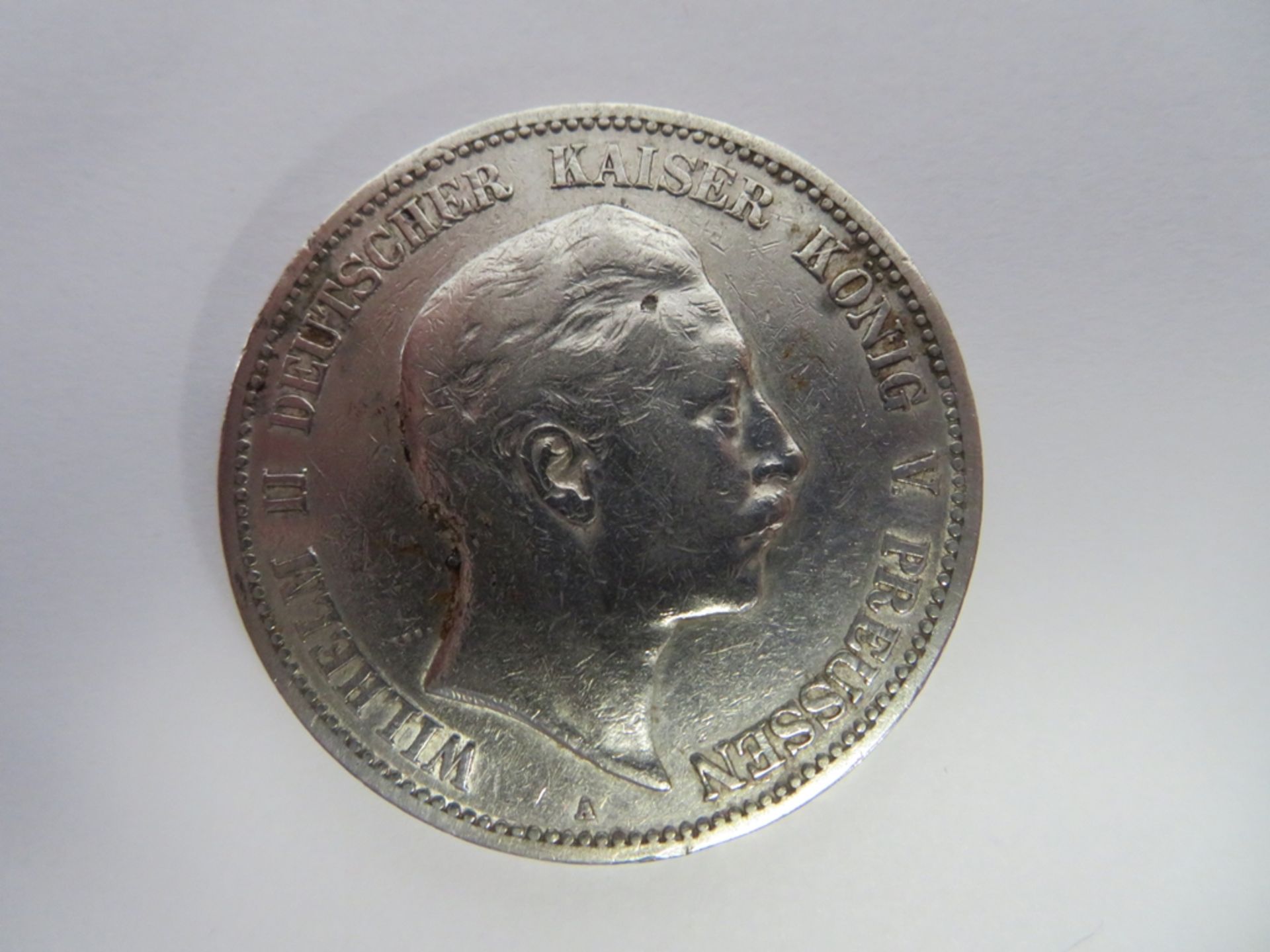 Silbermünze, 5 Mark, 1902 A, Wilhelm II. von Preußen, d 3,9 cm.