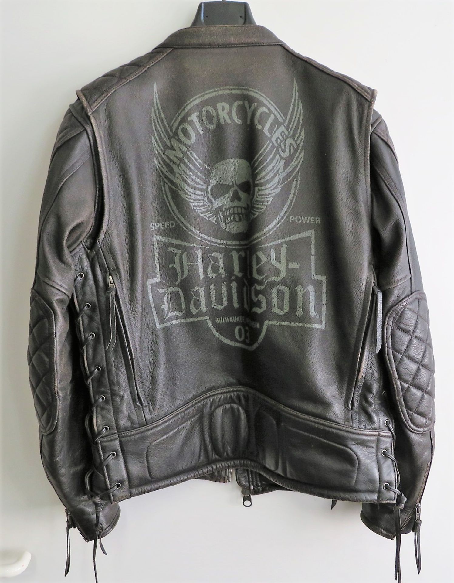 Lederjacke, Harley-Davidson, Riding Gear, Größe M, l 71 cm. - Bild 2 aus 2
