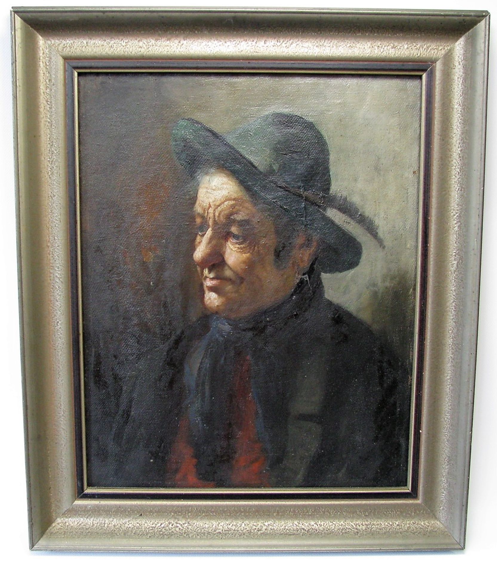 Baumann, J., Süddeutscher Maler, um 1900, 2 Herrenporträts, sign., Öl/Leinwand, rest.bed., 46,4 x 37 - Bild 2 aus 2