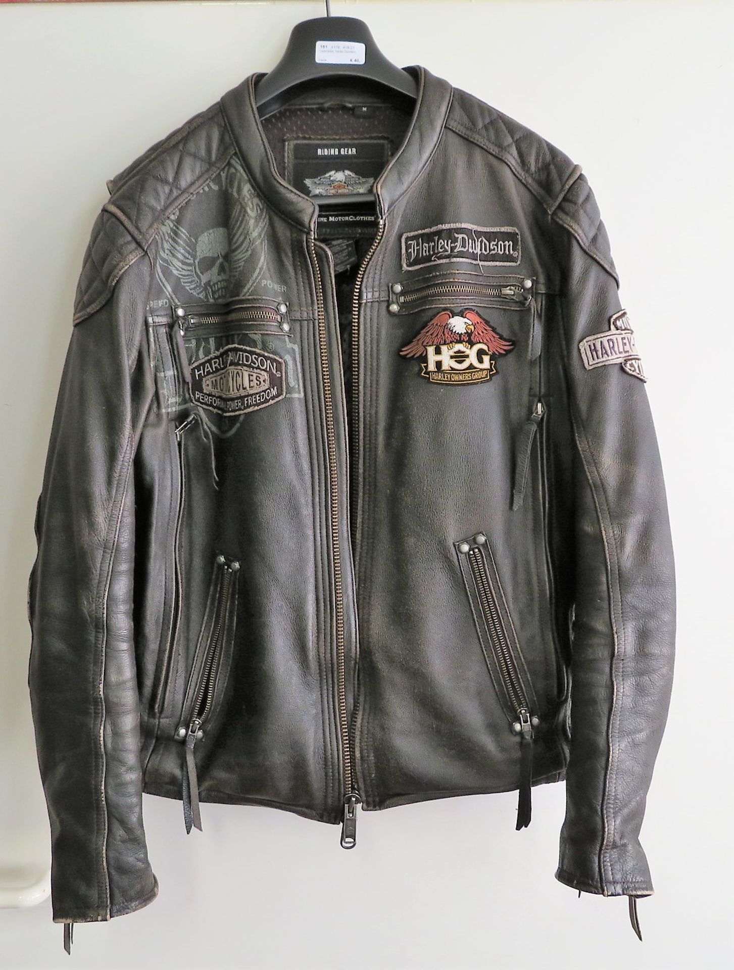 Lederjacke, Harley-Davidson, Riding Gear, Größe M, l 71 cm.