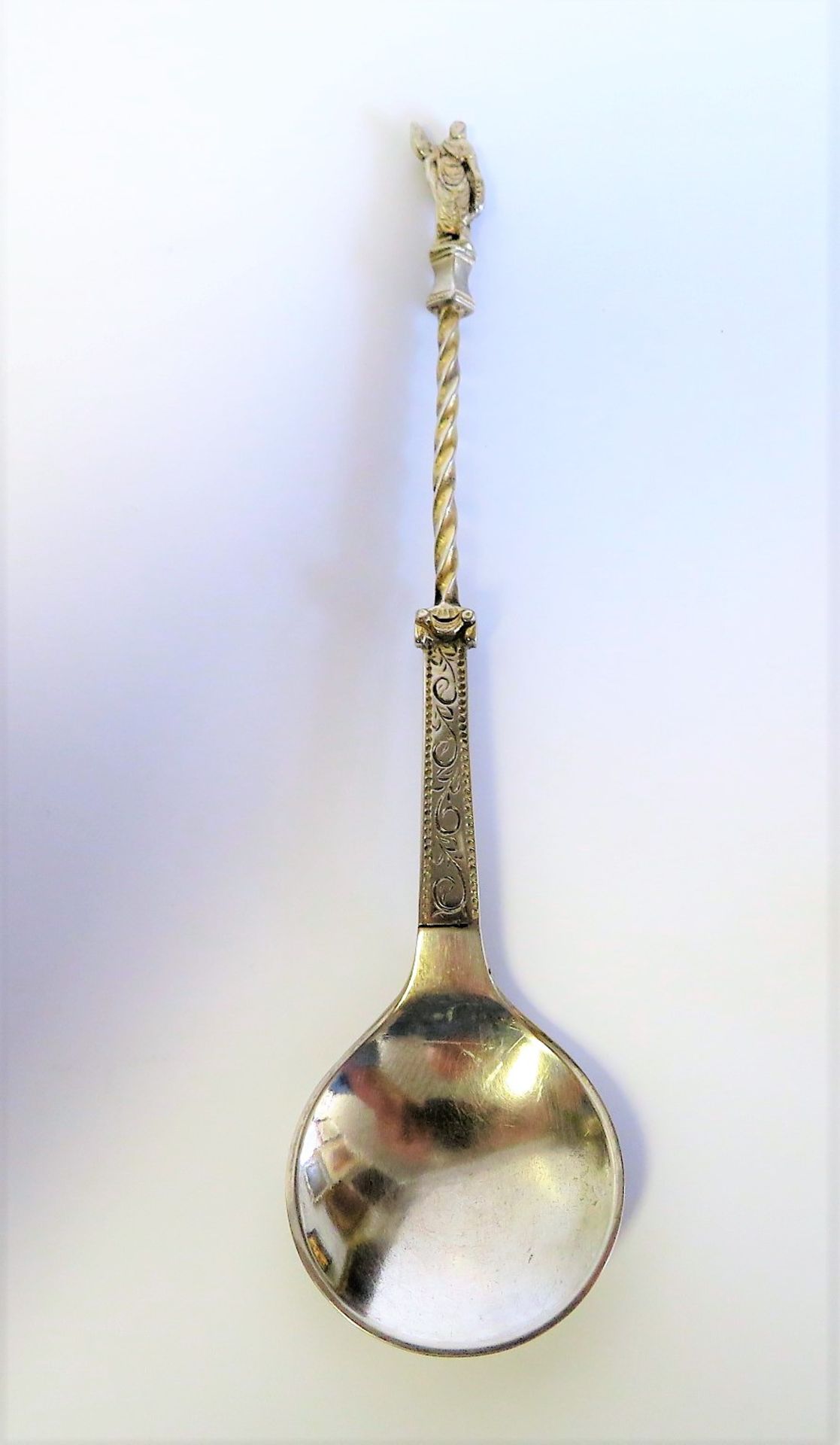 Apostellöffel, 800er Silber, 57 g, l 21 cm, d 5,3 cm.