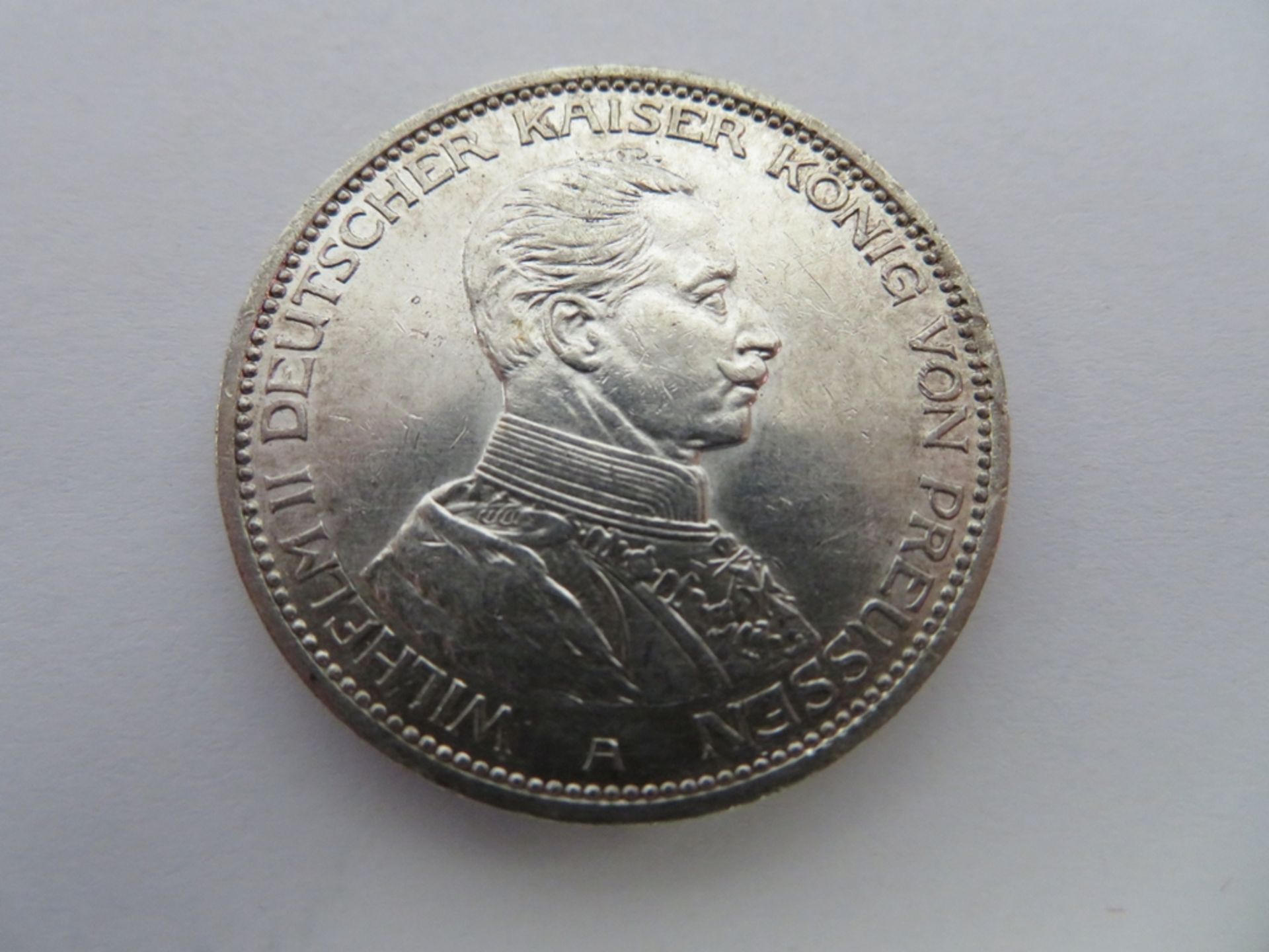 Silbermünze, 3 Mark, 1914 A, Wilhelm II. von Preußen, 25 jähriges Regierungsjubiläum, d 3,4 cm.