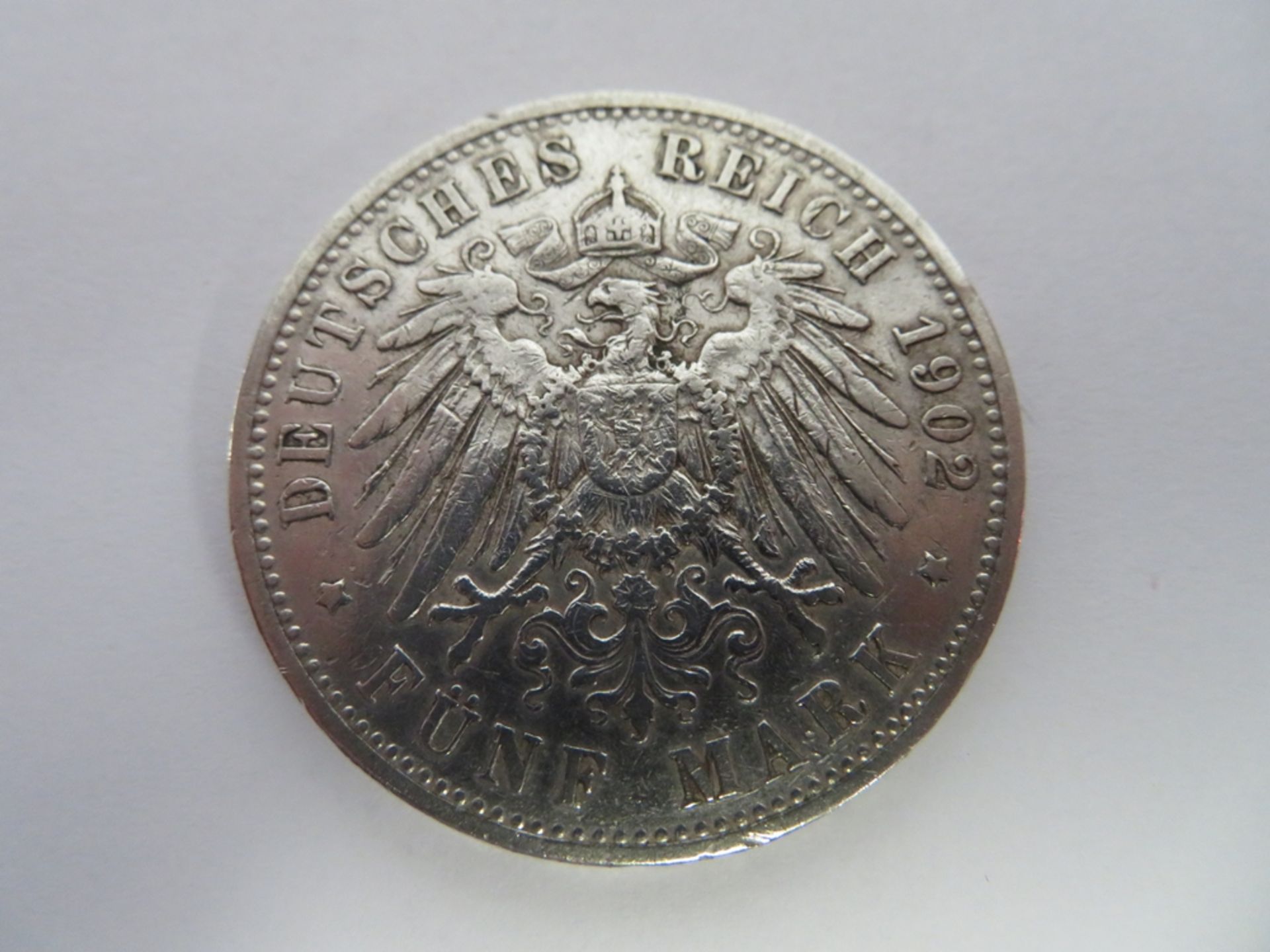 Silbermünze, 5 Mark, 1902 A, Wilhelm II. von Preußen, d 3,9 cm. - Image 2 of 2