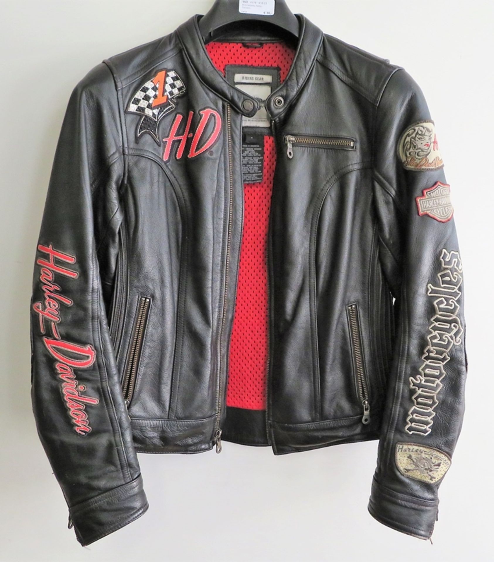 Motorradjacke, Harley-Davidson, Riding Gear, Leder, Größe S, l 62 cm.