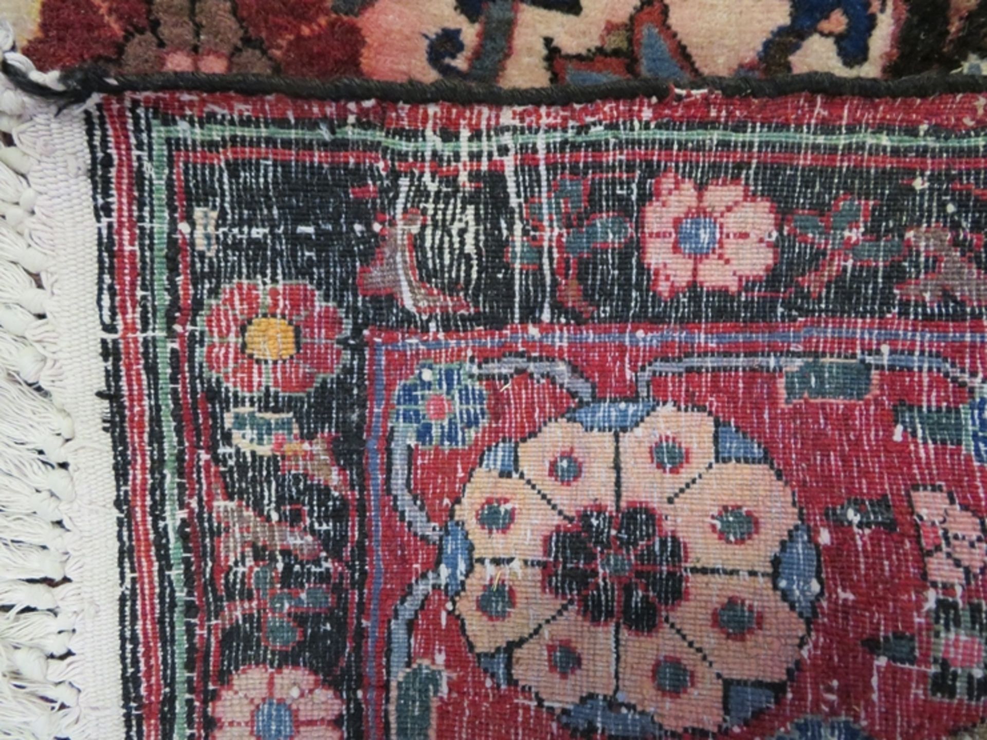 Hamadan, Persien, alt, Wolle/Wolle, ca. 227 x 136 cm. - Bild 3 aus 3