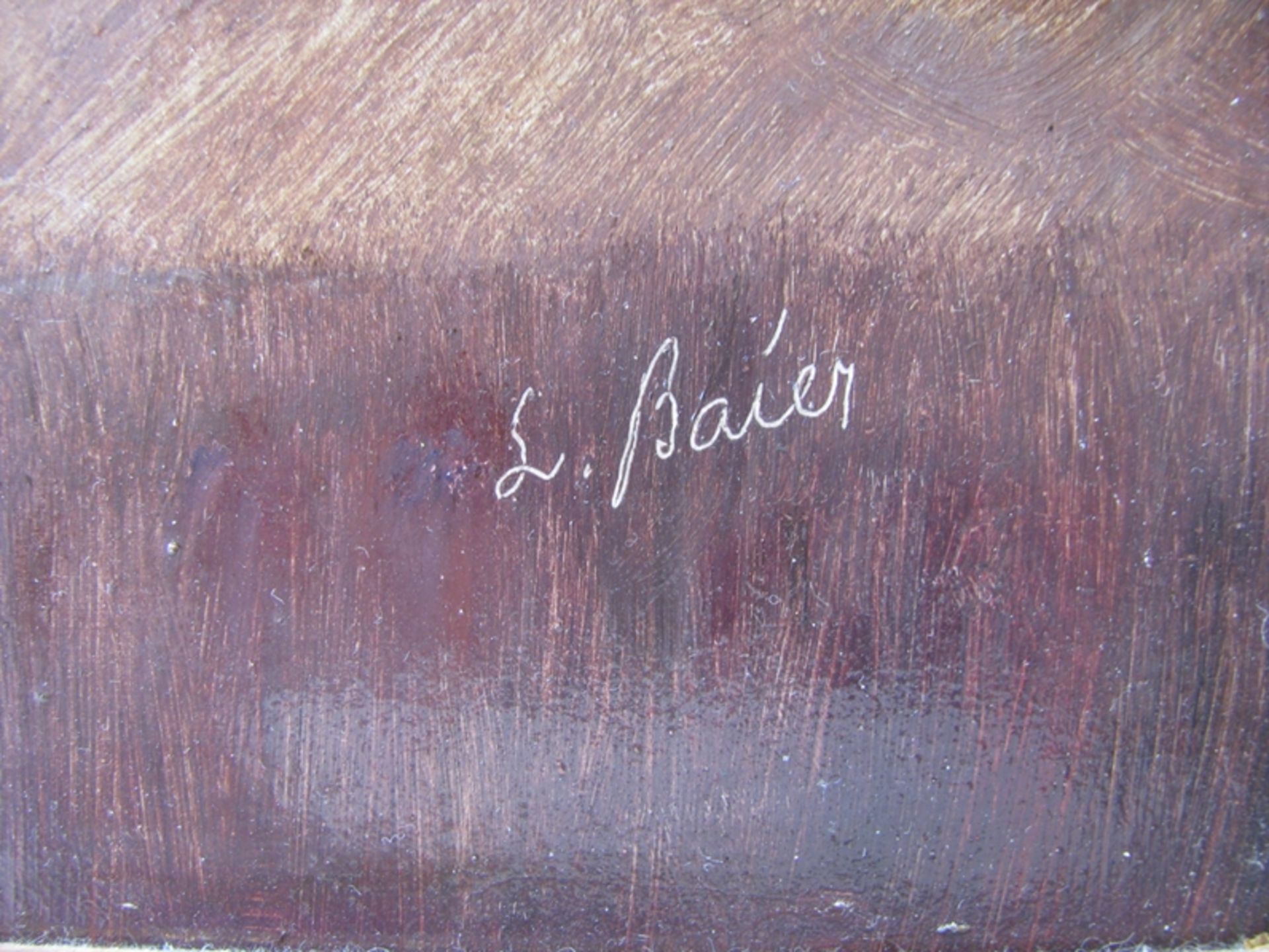 Baier, L., "Stillleben mit Rosen", re.u.sign., Öl/Malerpappe, 56 x 45 cm, R. - Image 2 of 2