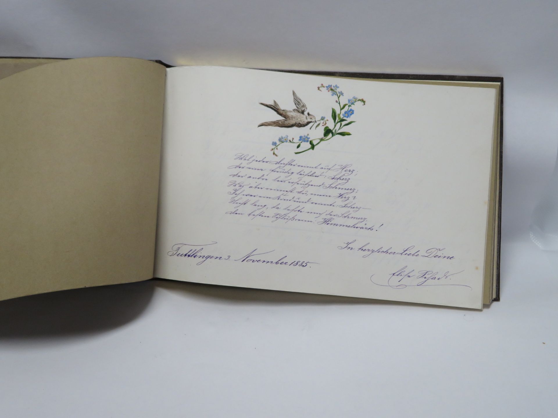 Poesie-Album, um 1883, 20 x 29,5 cm. - Bild 2 aus 2