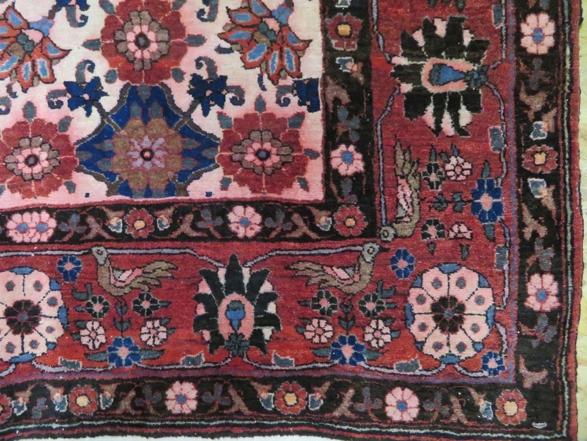 Hamadan, Persien, alt, Wolle/Wolle, ca. 227 x 136 cm. - Bild 2 aus 3
