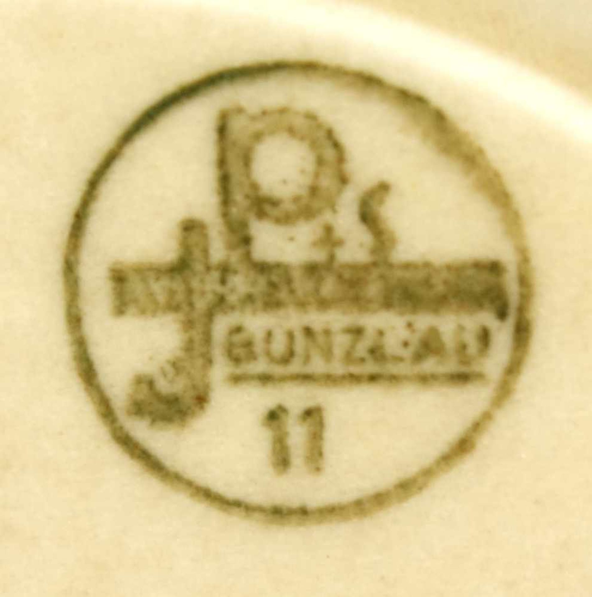 33-tlg.Teeservice, Feinsteinzeugfabrik Julius Paul & Sohn, Bunzlau, Marke 1932-45, Dekor 354 Rose, - Bild 3 aus 3