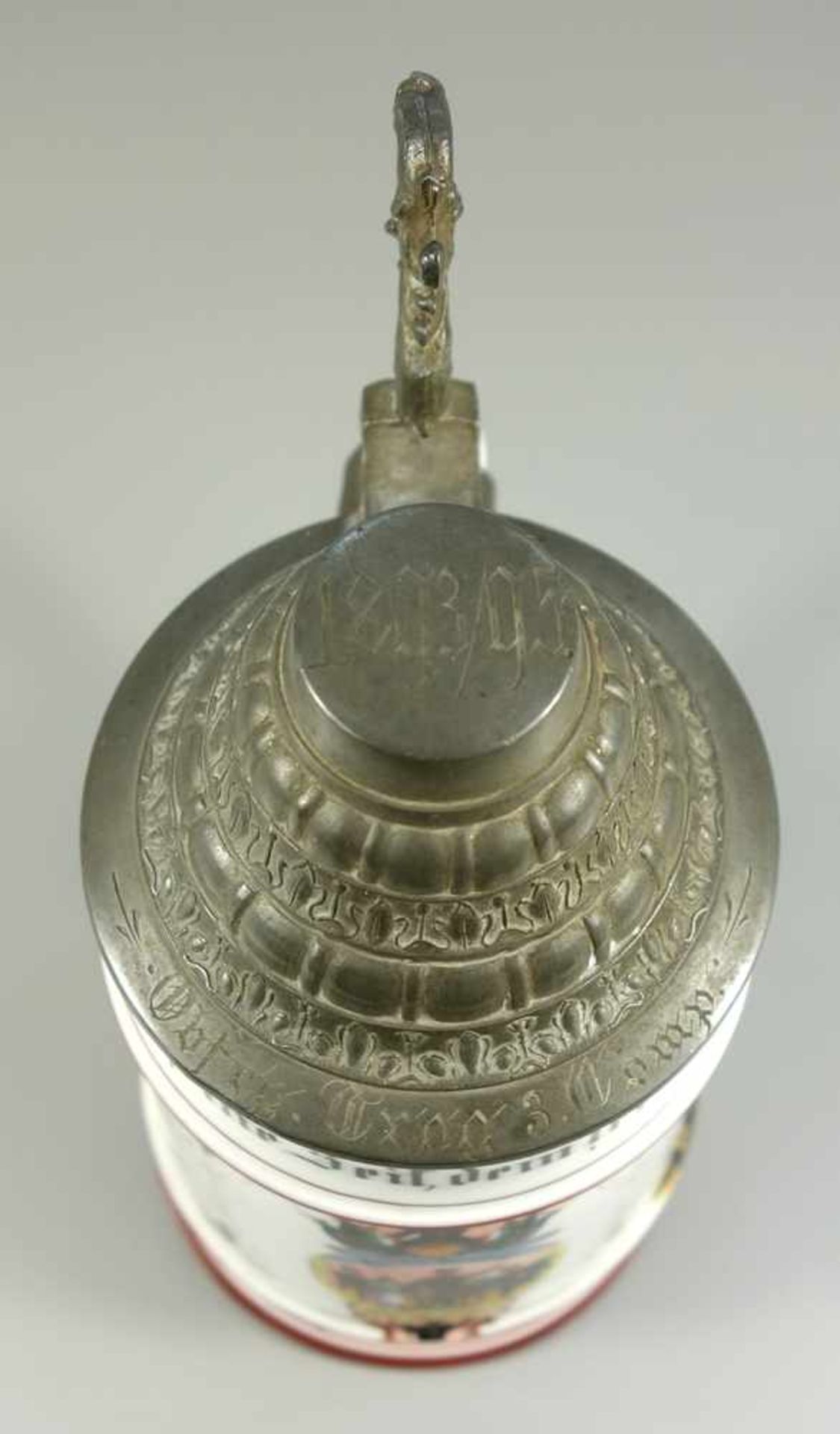 Reservistenkrug, "Fußartillerie-Regiment Nr. 13 in Ulm", 1893-95, Porzellan, 1/2 Ltr, Besitzer " - Bild 5 aus 5