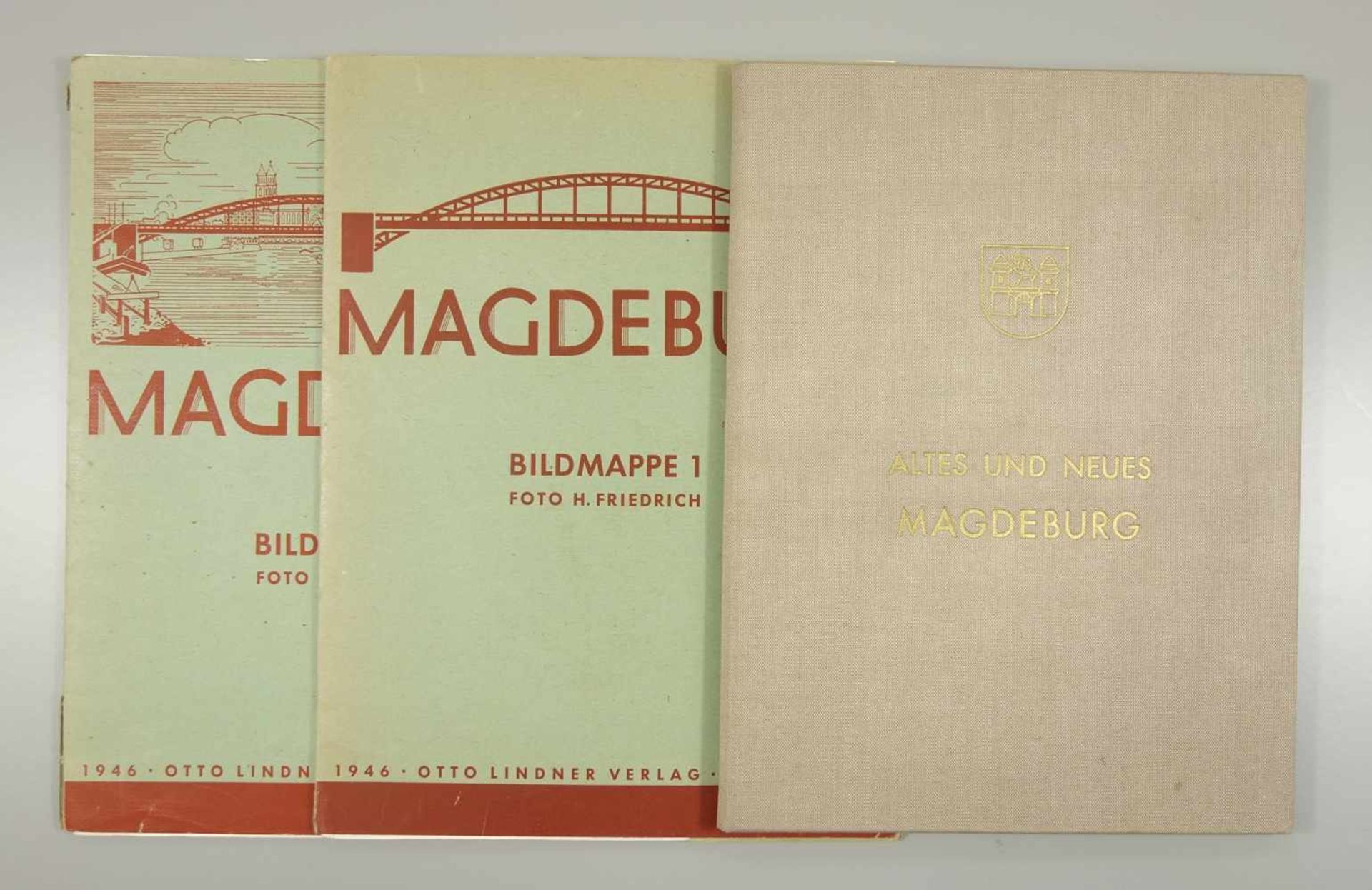3 Magdeburger Bild- / Fotomappen; Bildmappe 1 und 2 mit jeweils 17 Abb. nach Fotos von H.