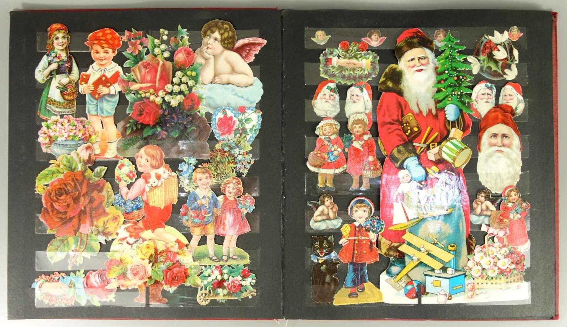 ca. 200 Stammbuchbilder, verschiedene Größen; u.a. Engel, Kinder, Weihnachtsmänner, Blumen und - Bild 3 aus 6