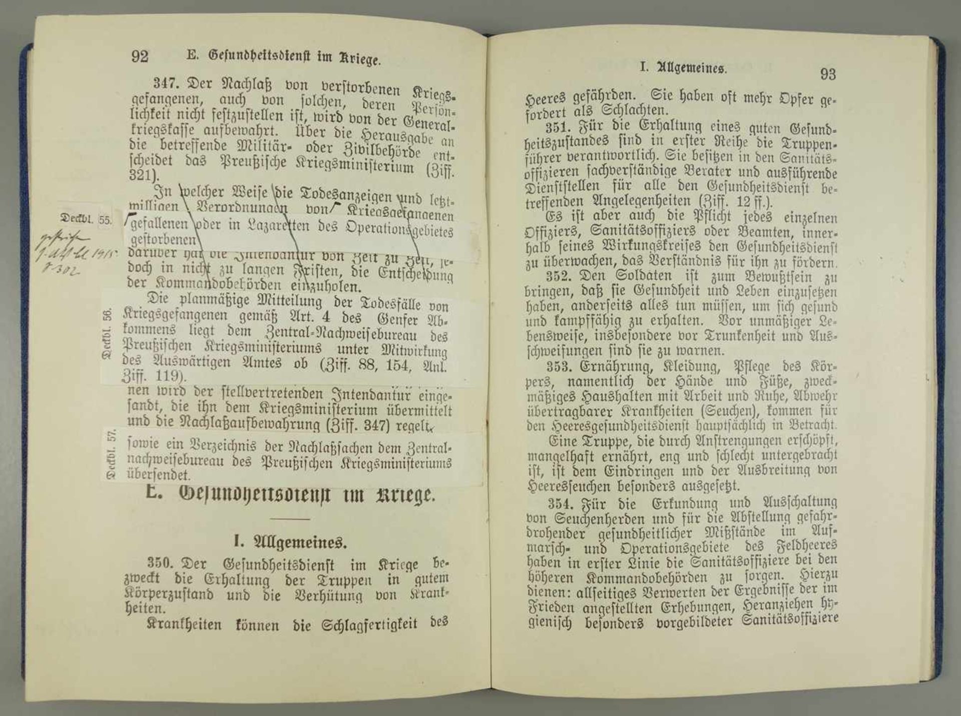 Kriegs-Sanitätsordnung vom 27.Januar 1907, Ernst Siegfried Mittler und Sohn, Berlin 1907, 162 S., - Bild 2 aus 2