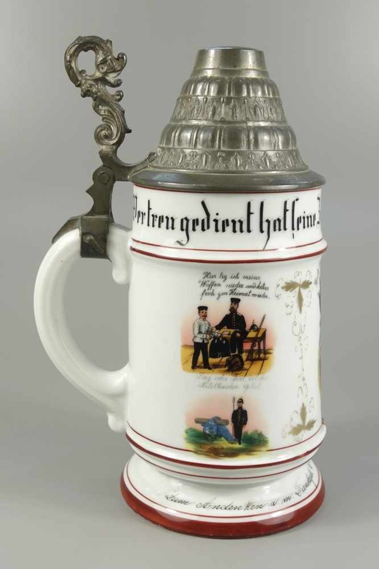 Reservistenkrug, "Fußartillerie-Regiment Nr. 13 in Ulm", 1893-95, Porzellan, 1/2 Ltr, Besitzer " - Bild 2 aus 5