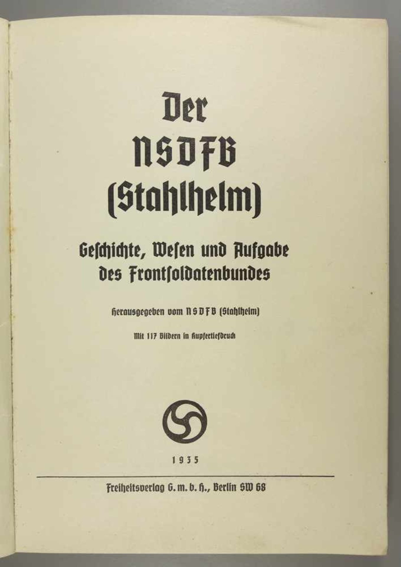 "Der NSDFB (Stahlhelm)", Berlin 1935, Geschichte, Wesen und Aufgabe des Frontsoldatenbundes, - Bild 2 aus 2