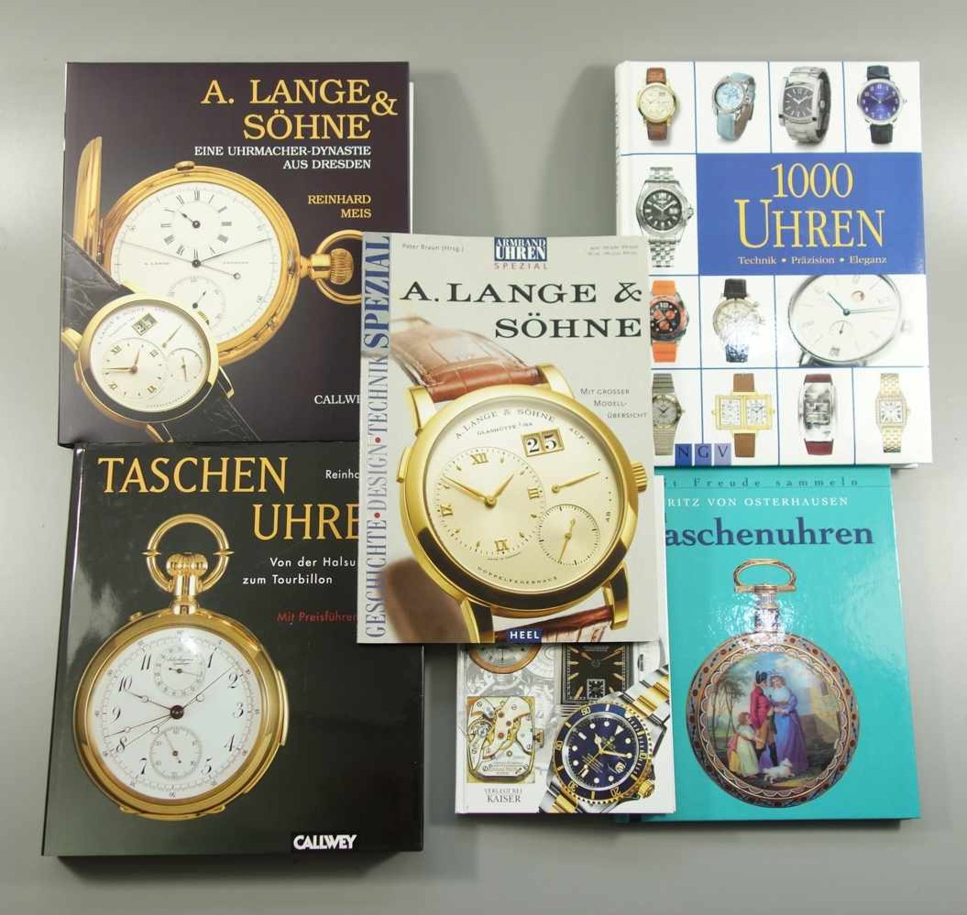 5 Bildbände / Bücher über Taschen- und Armbanduhren; Callwey Verlag: A.Lange&Söhne, Reinhard Meis,