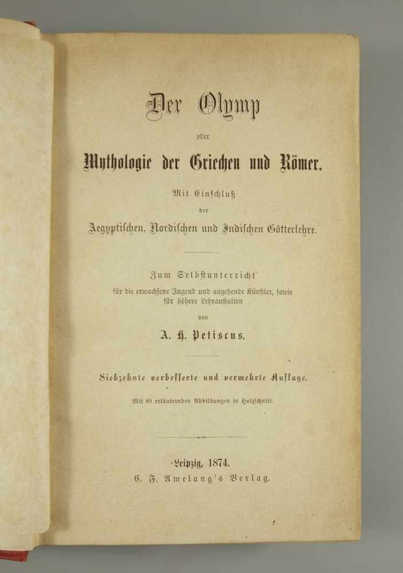 "Der Olymp", Leipzig, 18764, "...oder Mythologie der Griechen und Römer", Zum Selbstunterricht von - Bild 2 aus 4