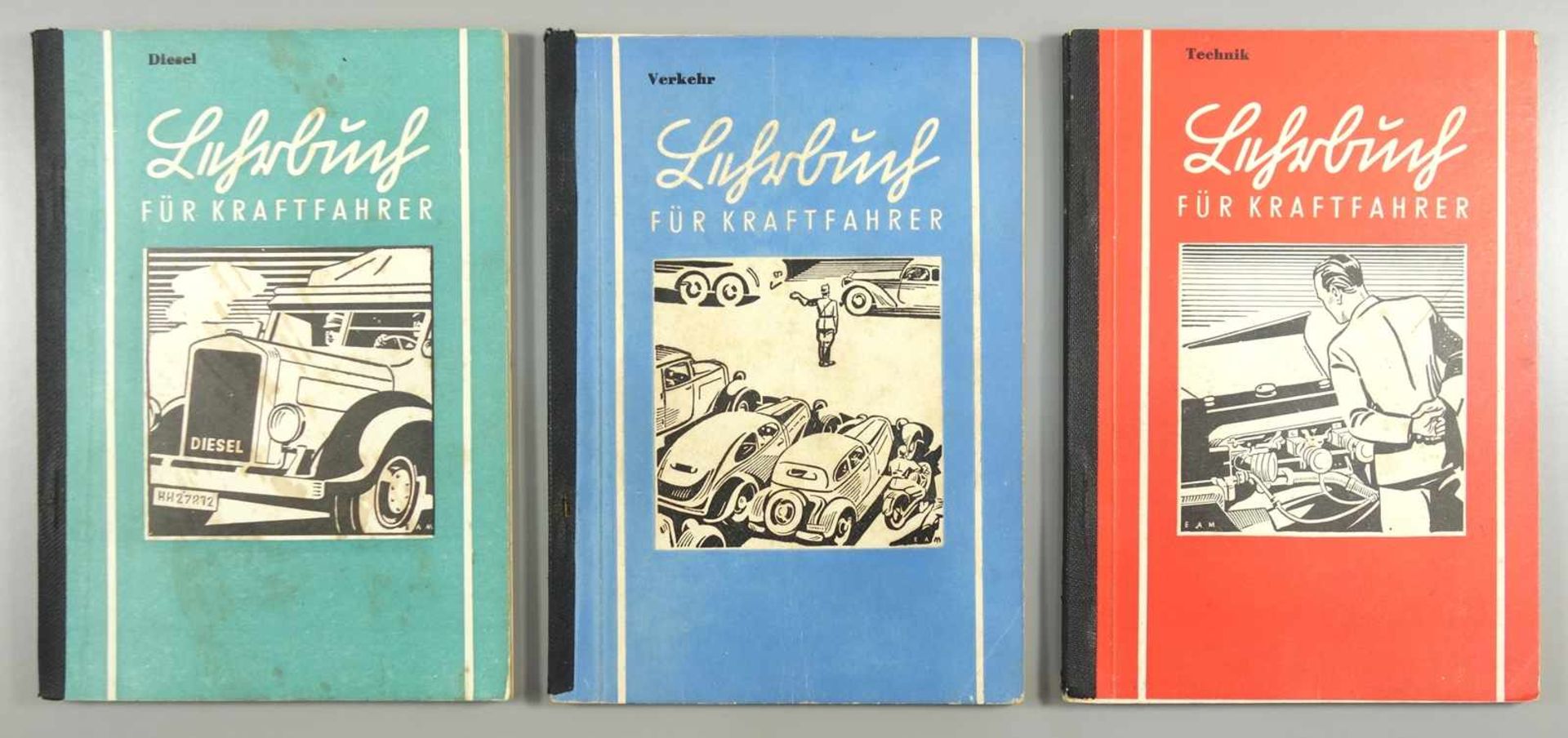 Lehrbuch für Kraftfahrer, 3 Hefte mit Schuber, 1941, Fahrschullehrmittel-Verlag Werner Degener,