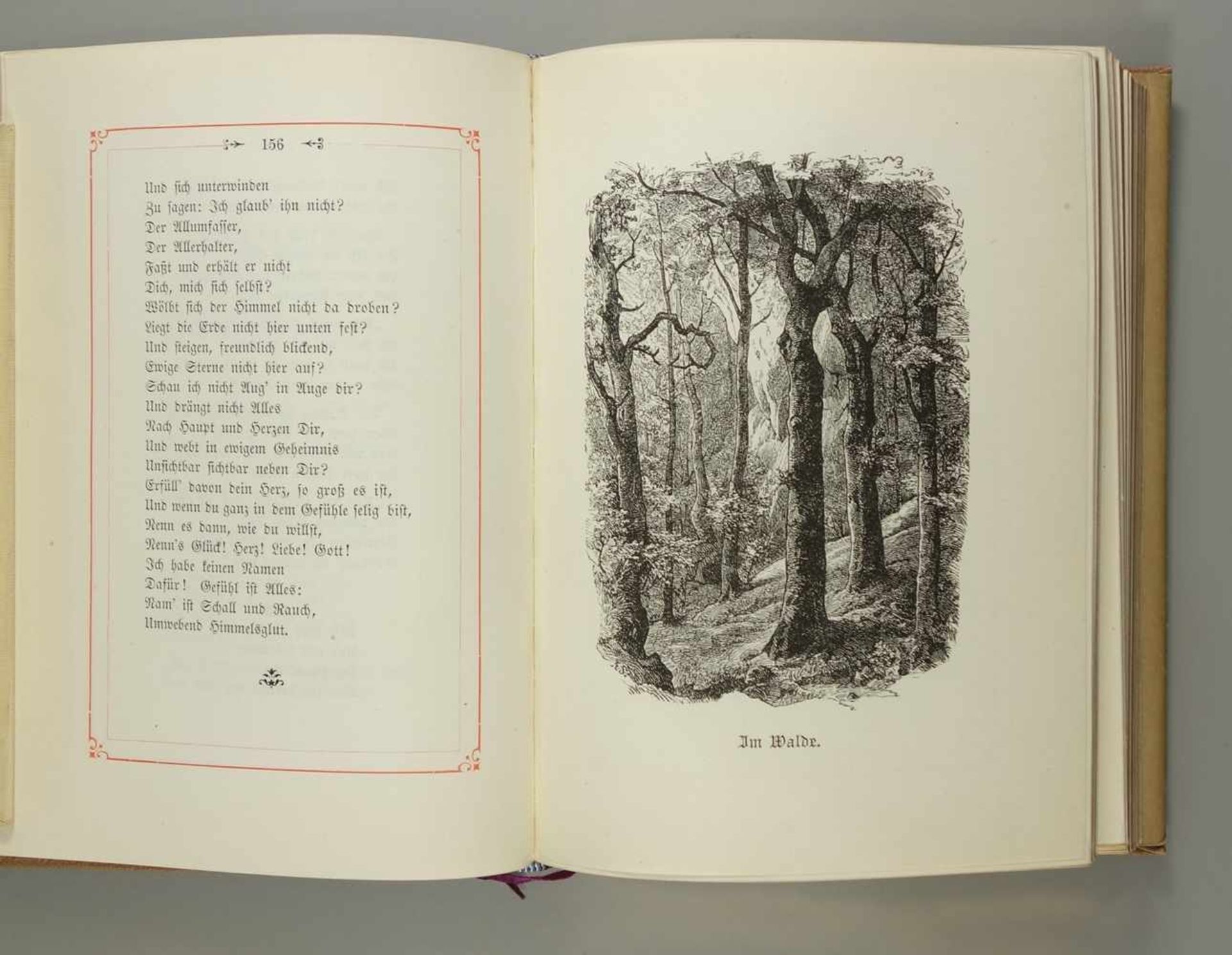 2 Gedicht- / Spruchbücher, um 1880, jeweils mit dreiseitigem Goldschnitt; "Deutsches Herz und - Bild 5 aus 5