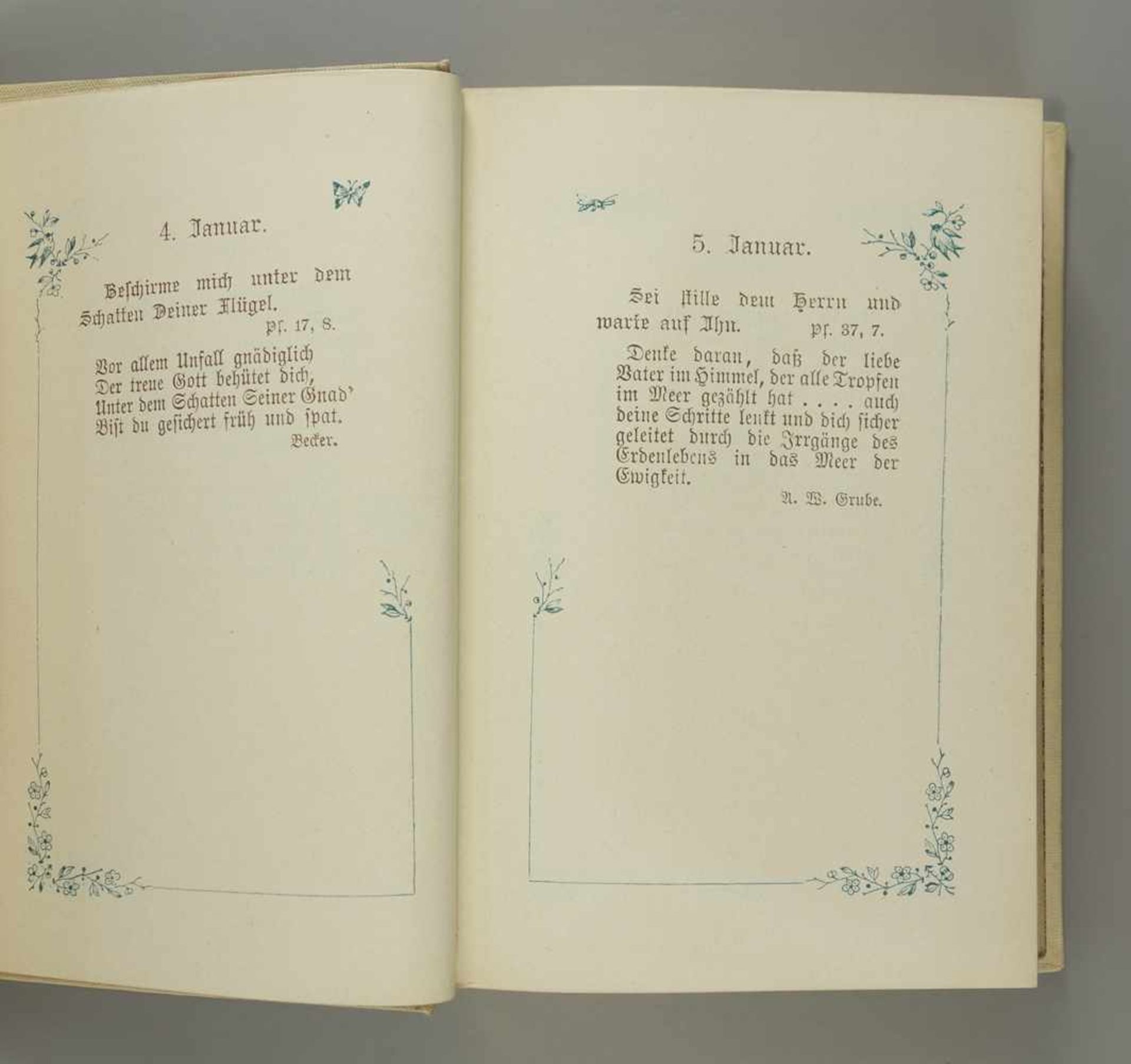 2 Gedicht- / Spruchbücher, um 1880, jeweils mit dreiseitigem Goldschnitt; "Deutsches Herz und - Bild 4 aus 5