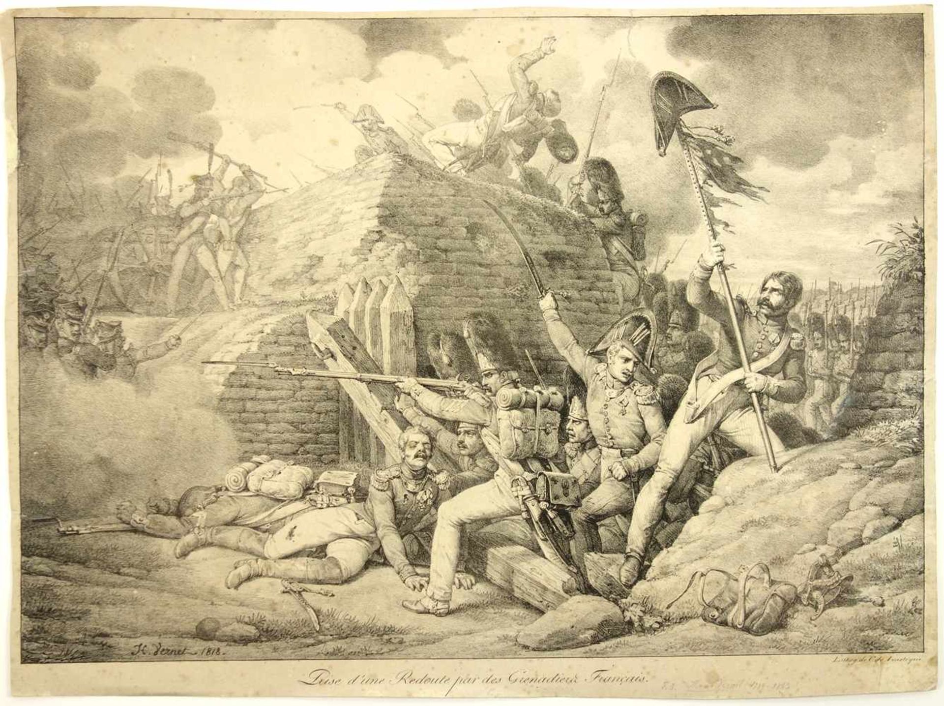 Charles de Lasteyrie (1759-1849), "Prise d'une redoute par des Grenadiers Français (Belagerung der