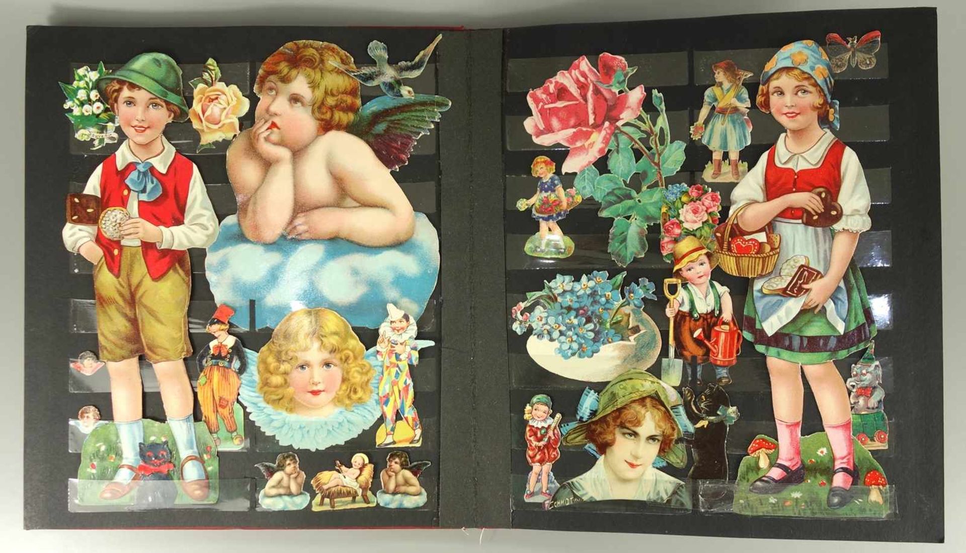 ca. 200 Stammbuchbilder, verschiedene Größen; u.a. Engel, Kinder, Weihnachtsmänner, Blumen und - Bild 2 aus 6