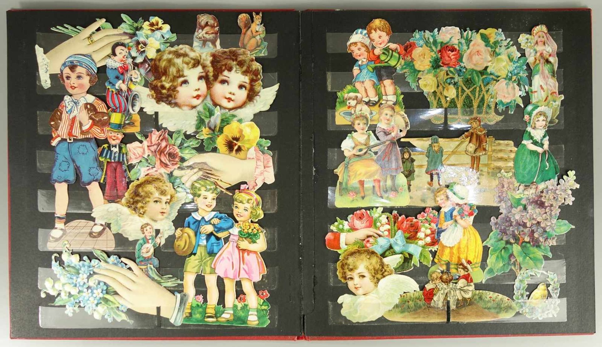 ca. 200 Stammbuchbilder, verschiedene Größen; u.a. Engel, Kinder, Weihnachtsmänner, Blumen und - Bild 5 aus 6