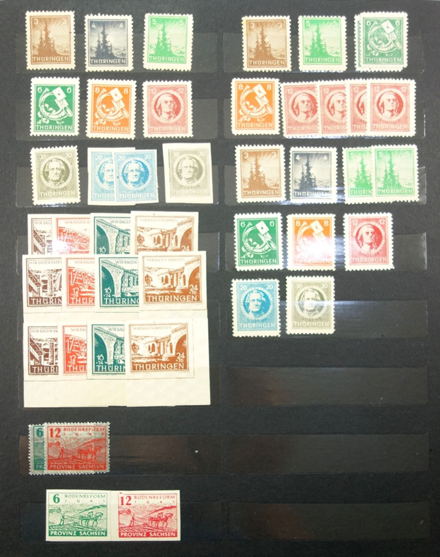 Briefmarken, Besatzungzonen 1945-1949, unvollständig, teils gestempelt, teils postfrischPostage - Bild 2 aus 4