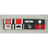 8-fache Bandspange, ´57er Version, Eisernes Kreuz 1.Klasse; Nahkampfspange; Verwundetenabzeichen;