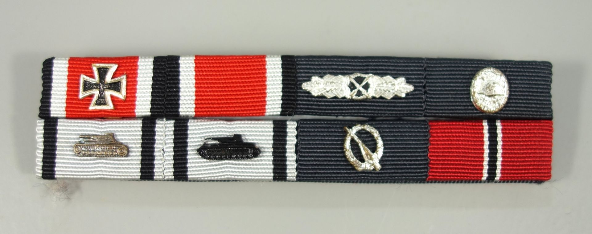 8-fache Bandspange, ´57er Version, Eisernes Kreuz 1.Klasse; Nahkampfspange; Verwundetenabzeichen;