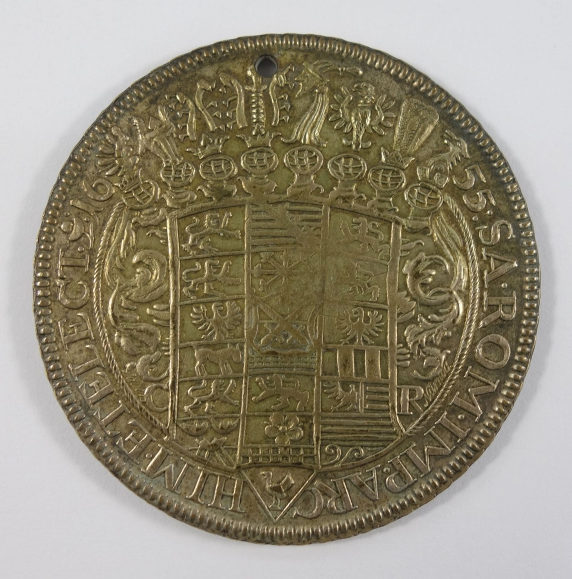 Taler 1655 CM Sachsen-Albertinische Linie Johann Georg I. 1615-1656, D.45mm, obere Bohrung, sonst - Bild 2 aus 2