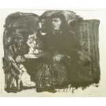 Alfred Hrdlicka (1928-2009, Wien) "Porträtstudie Barbara", 1985, Lithografie, unten rechts signiert,