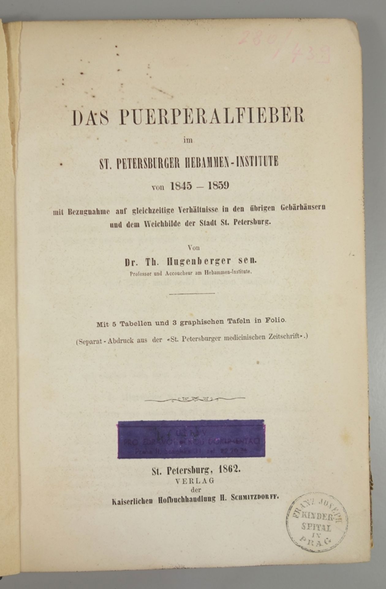 Das Puerperalfieber und Beitragsheft, Mitte 19.Jh., "Das Puerperalfieber im St.Petersburger - Bild 2 aus 2