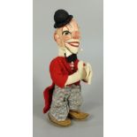 Dresdner Künstlerpuppe "Clown", um 1950/60, H.17cm, Handarbeit, Biegepuppe, Filz/Stoff, gesticktes