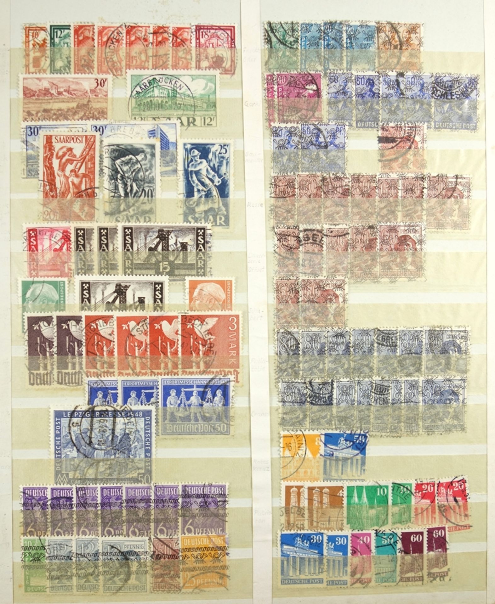 Briefmarken Besatzungzonen, Anfänge der DDR, viele Werte doppelt, gestempeltStamps occupation zones,