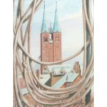 Ferdinand Nolte (1929, Braunschweig-1993, Neuss/Düsseldorf), "Blick auf die St.-Marienkirche in